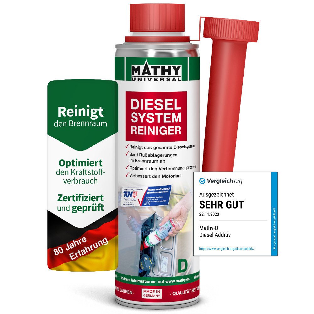 MATHY Diesel-Additiv MATHY-D Diesel-Systemreiniger 250 ml, 0,25 l, (1-St) Reinigt Brennraum und Ventile