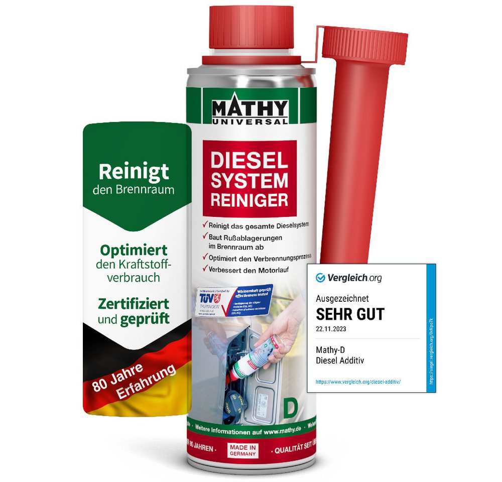 MATHY Diesel-Additiv MATHY-D Diesel-Systemreiniger 250 ml, 0,25 l, (1-St) Reinigt Brennraum und Ventile