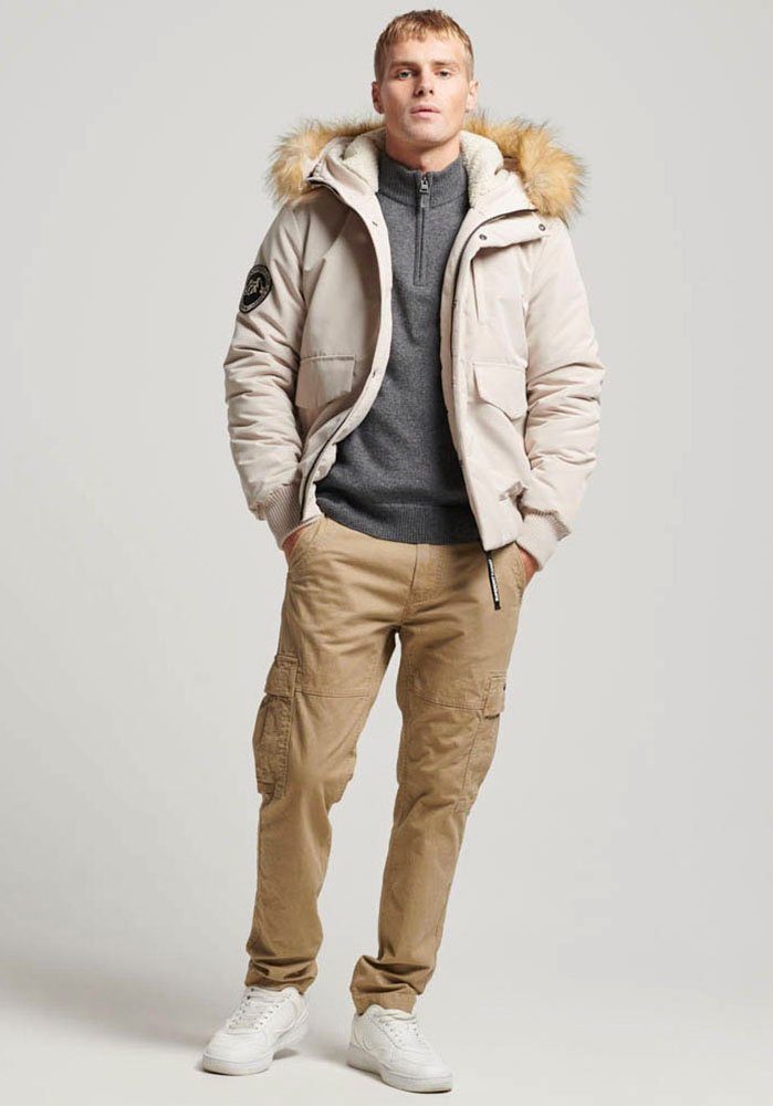 Steppjacke BOMBER Chateau HOODED PUFFER EVEREST Grey Superdry