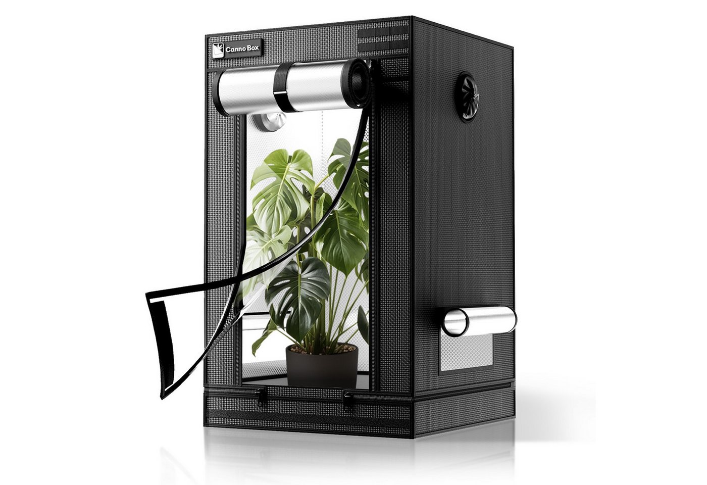 CannoBox Gewächshaus CannoBox Growbox Die zweischichtige Tür Growzelt Growschrank, BxTxH: 60 x 60 x 100 cm, BxTxH:80x80x180cm,1680D,Lichtdichte Tür und Beobachtungstür