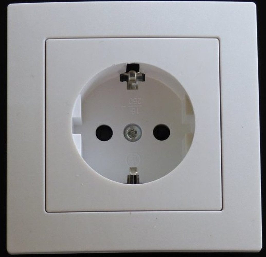 Lichtideen Schalter 7791 Levina Kunststoff 1 x Schukosteckdose weiß 16 Ampere (Diese Serie umfasst auch Dimmer, USB-Steckdosen, Dimmer, Kreuzschalter)