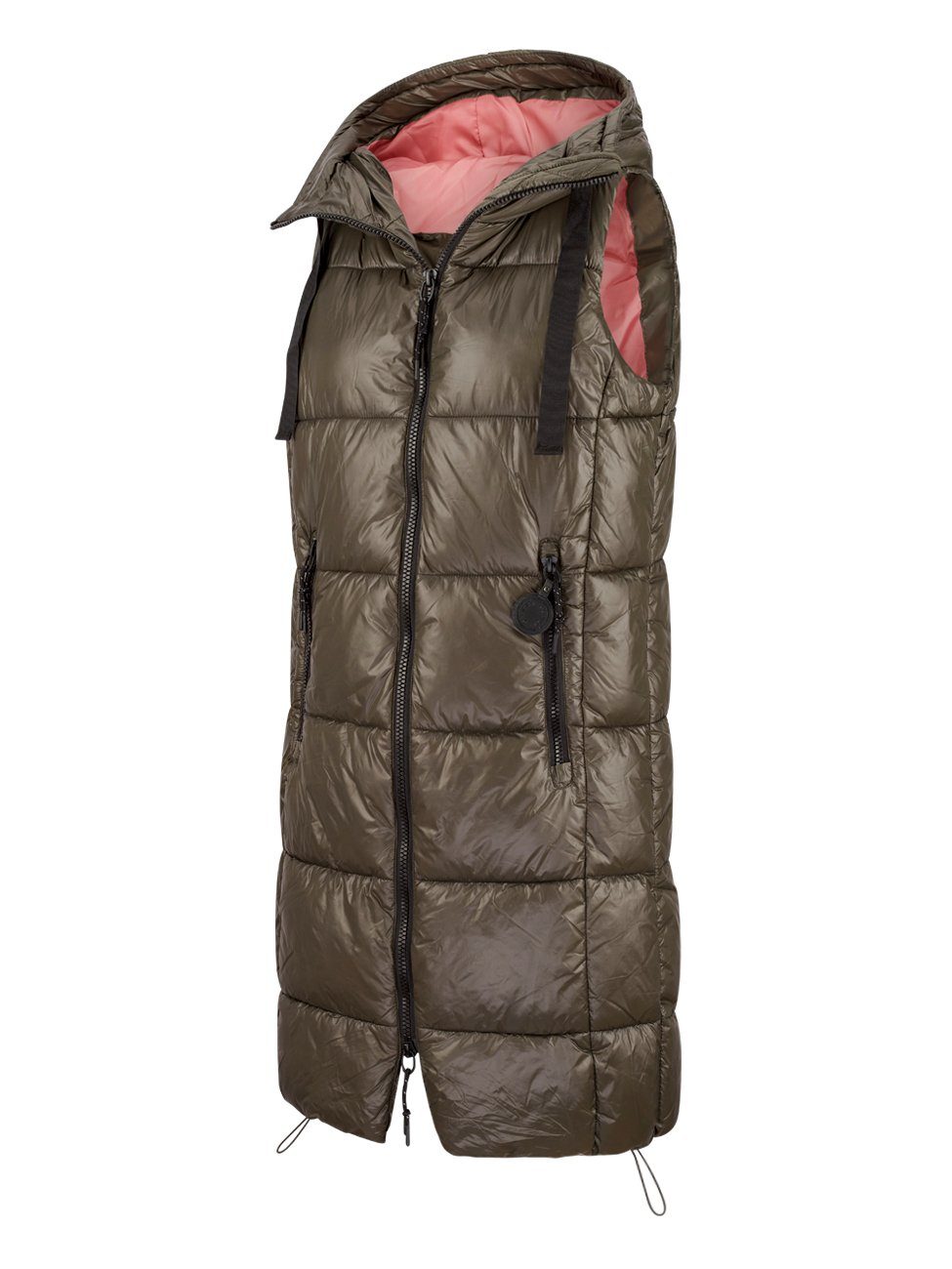 DENIMFY Outdoorjacke Damen Steppweste DFCaro Regular Fit knielange Übergangsweste mit Kapuze – Bild 3 von 4