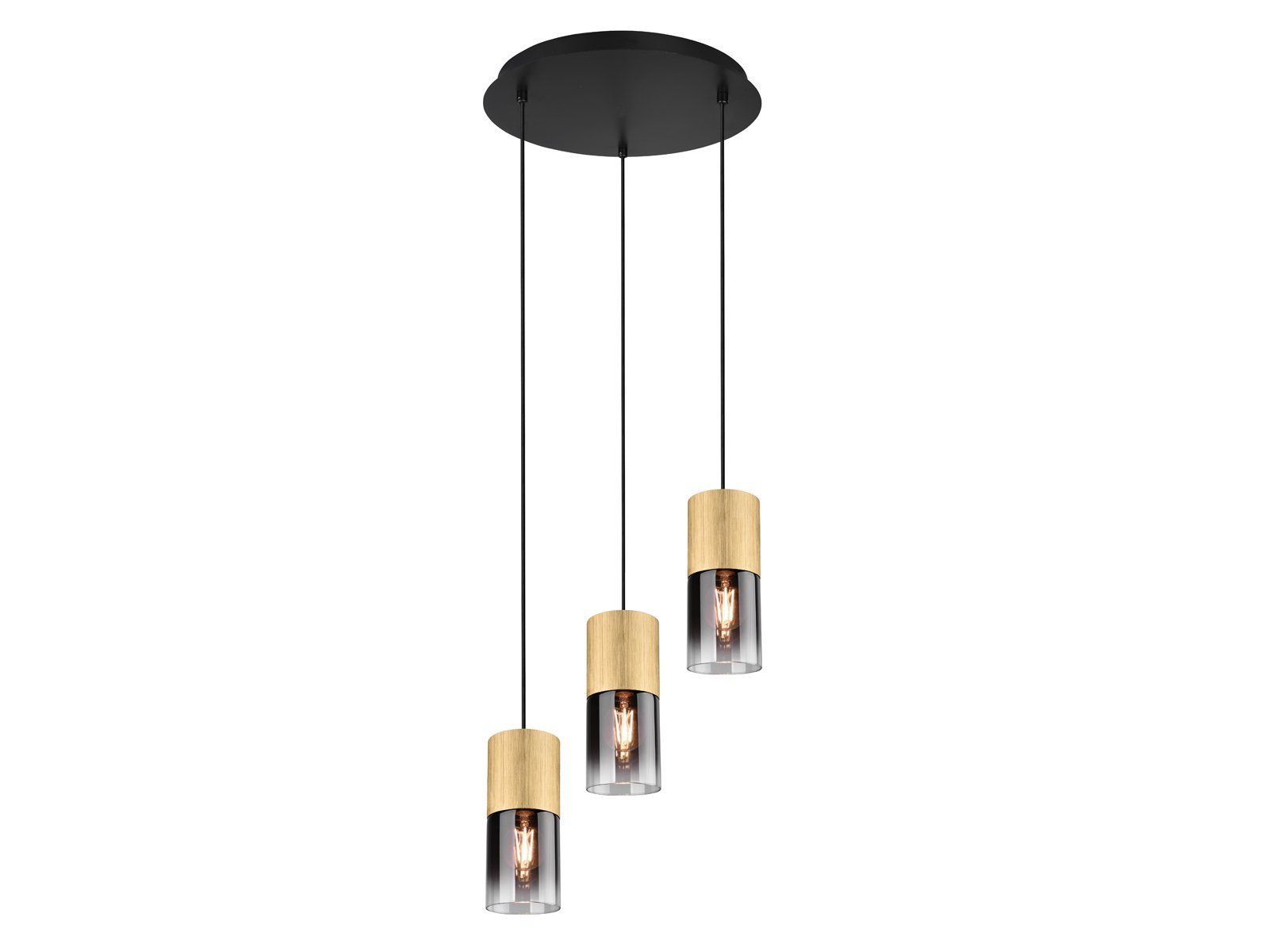 TRIO Leuchten LED Pendelleuchte, Dimmfunktion, LED wechselbar, Warmweiß, ausgefallene Rauchglas Cluster für über-n Esstisch Treppenhaus hängend