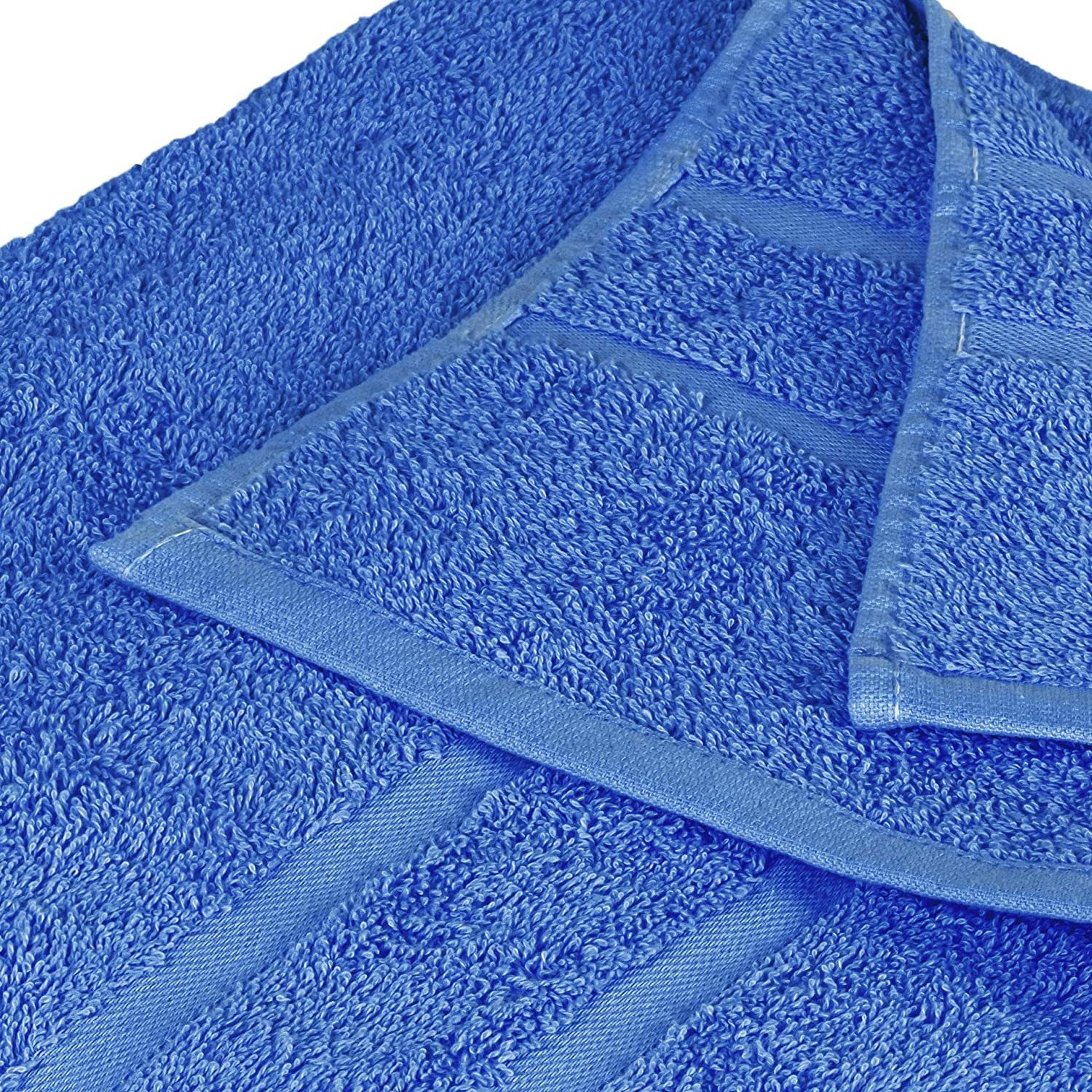 Blau Frottee 500 Gästehandtuch GSM Handtuch Baumwolle 6er in 500 Baumwolle Handtuch Pack, Handtuch Set Farben 1x (6 100% als SET Saunatuch Waschlappen 1x Teilig) Duschtuch 1x GSM 1x 100% StickandShine Badetuch verschiedenen 1x 1x