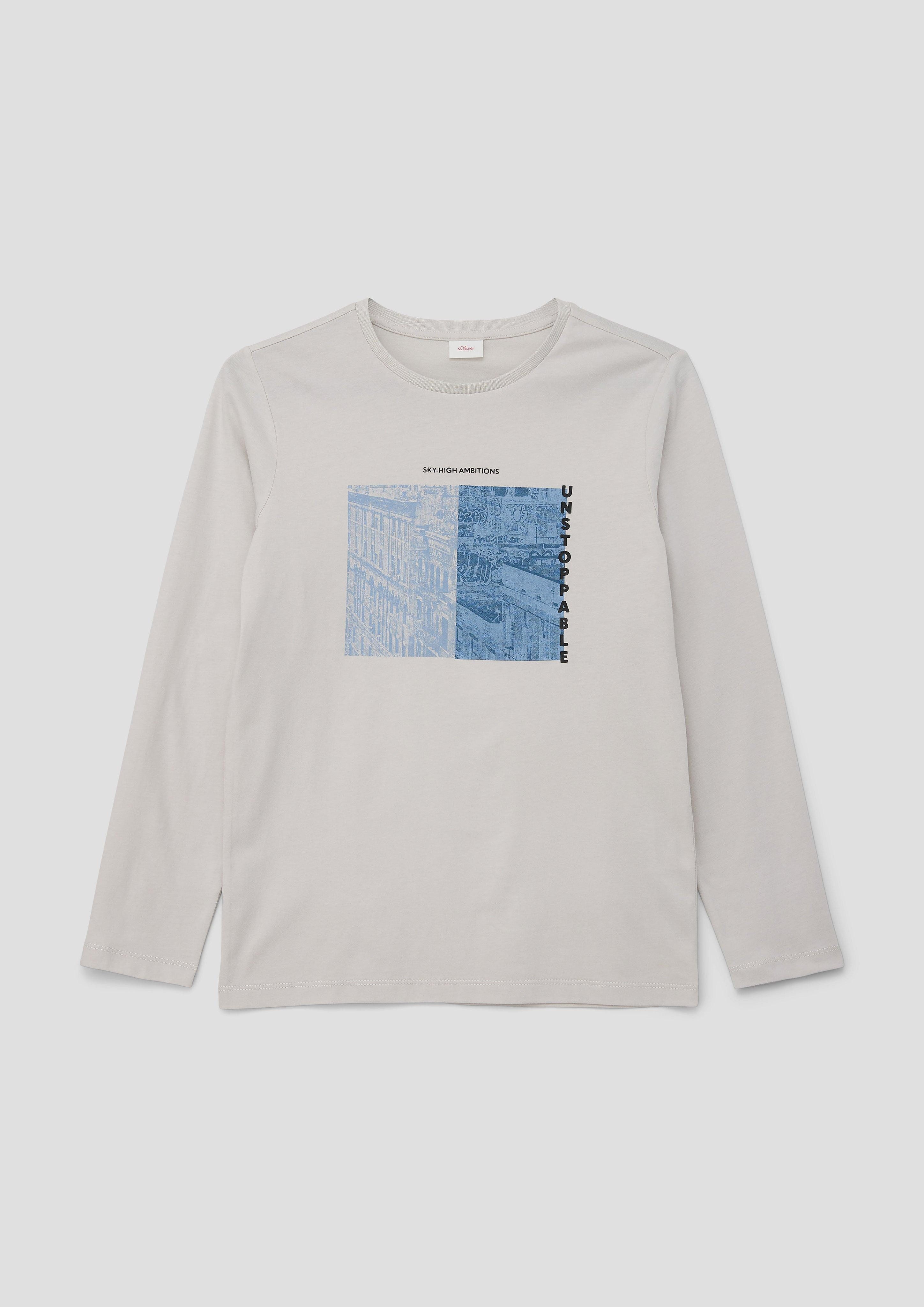 Langarmshirt Longsleeve mit Frontprint im Loose Fit