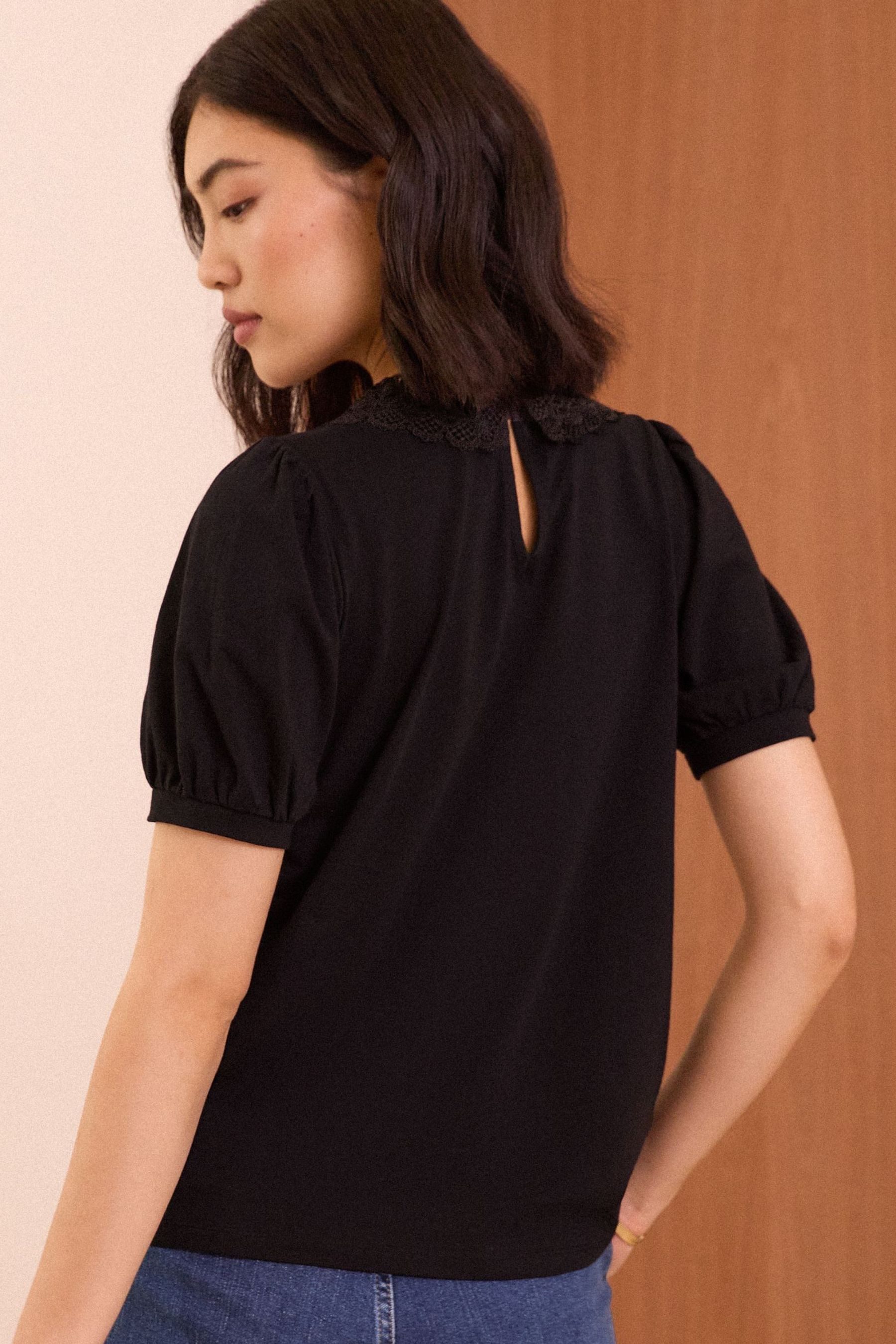 Love & Roses T-Shirt Love & Roses Jersey-T-Shirt mit Spitze, Regular (1-tlg günstig online kaufen