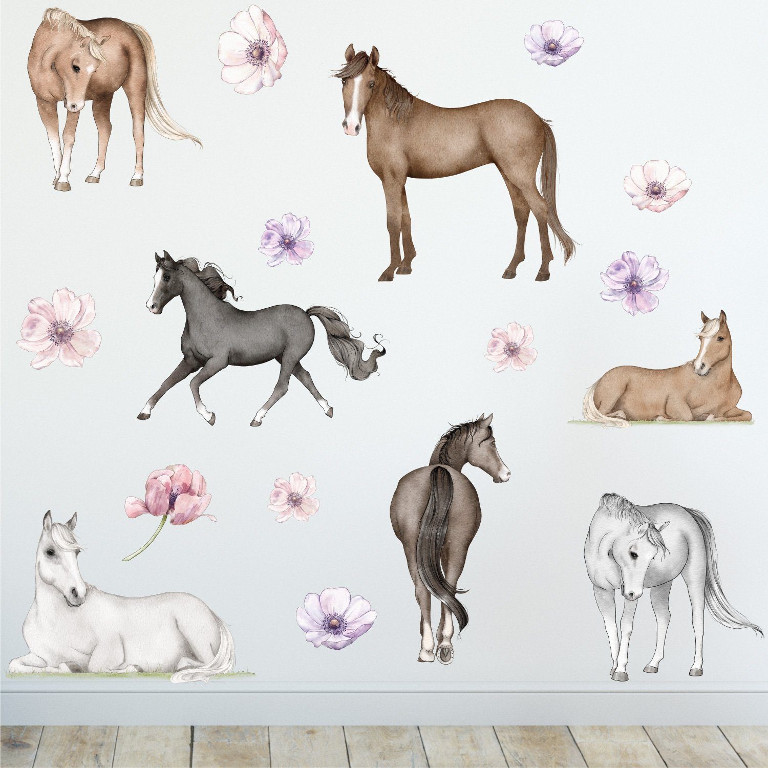 Sunnywall Wandtattoo Pferde Wandsticker Wandtattoo (3 St), konturgeschnitte günstig online kaufen