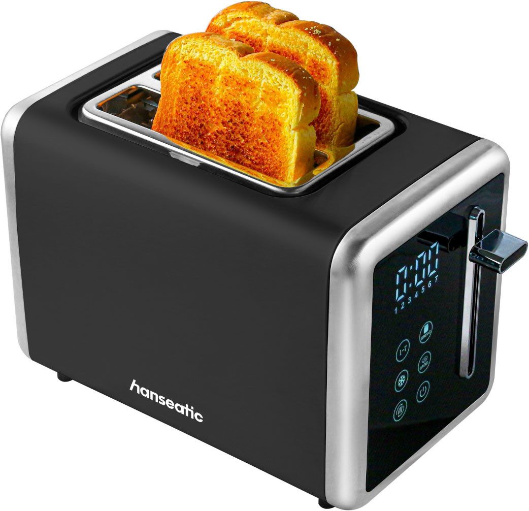 Hanseatic Toaster HT9007BD, mit Brötchenaufsatz, 2 kurze Schlitze, 900 W, inkl. 3 Jahre Herstellergarantie