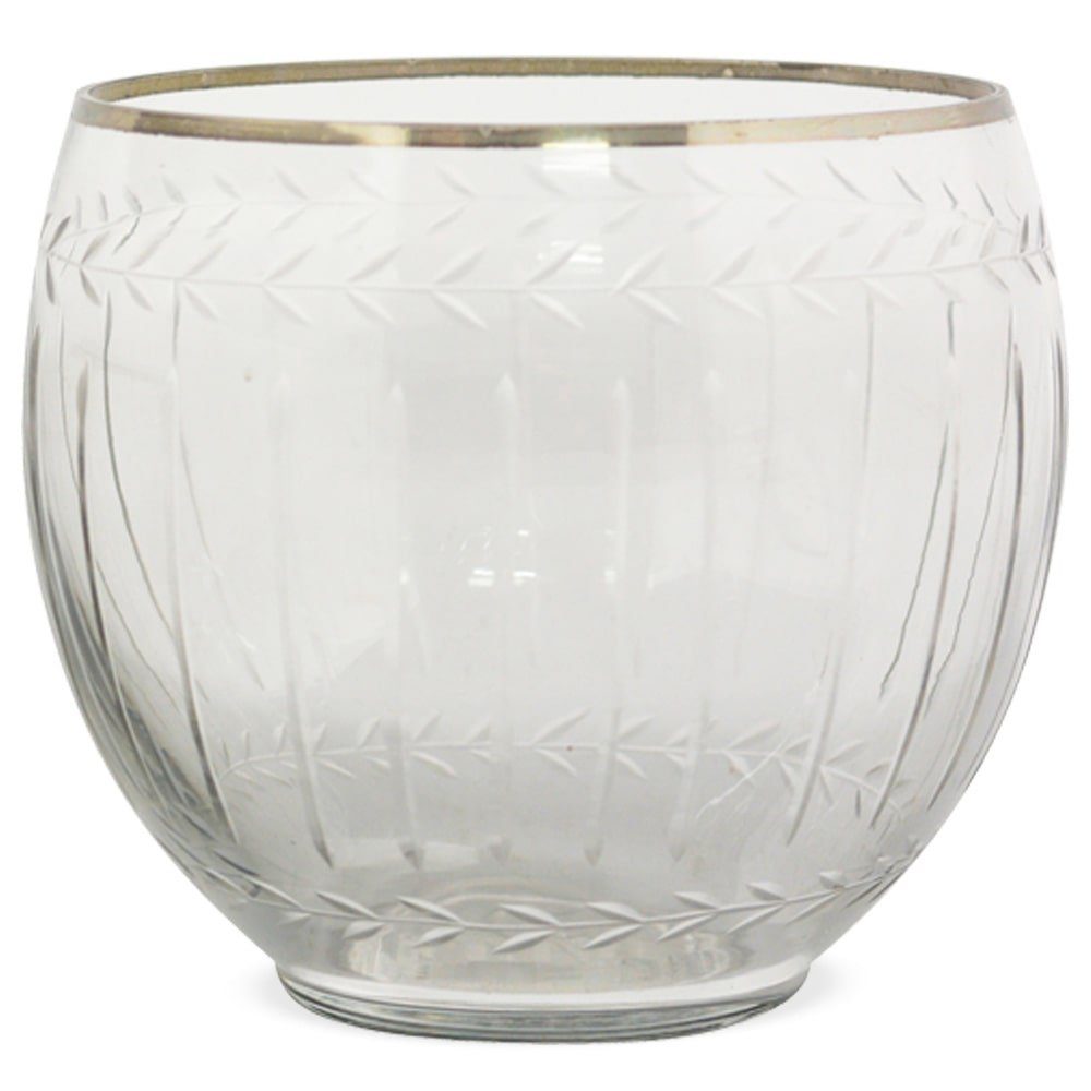 matches21 HOME & HOBBY Blumentopf »Vase bauchig Glas Silberrand