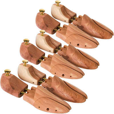 tectake Schuhspanner 3 Paar Schuhspanner aus Zedernholz