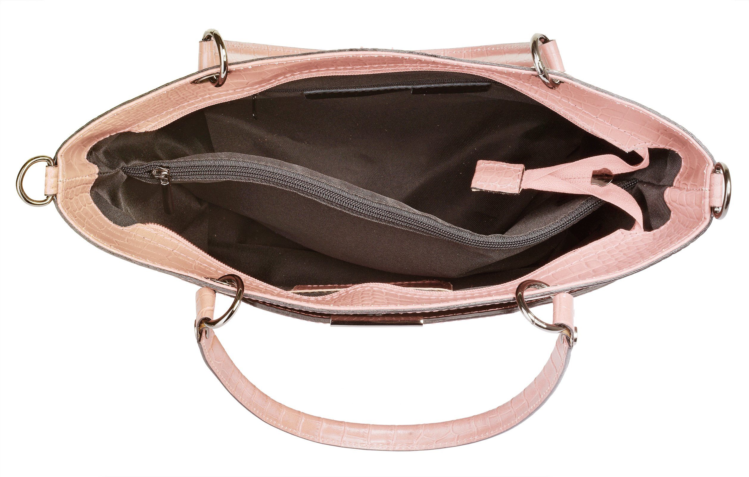 Cluty Henkeltasche, echt Leder, Made in Italy