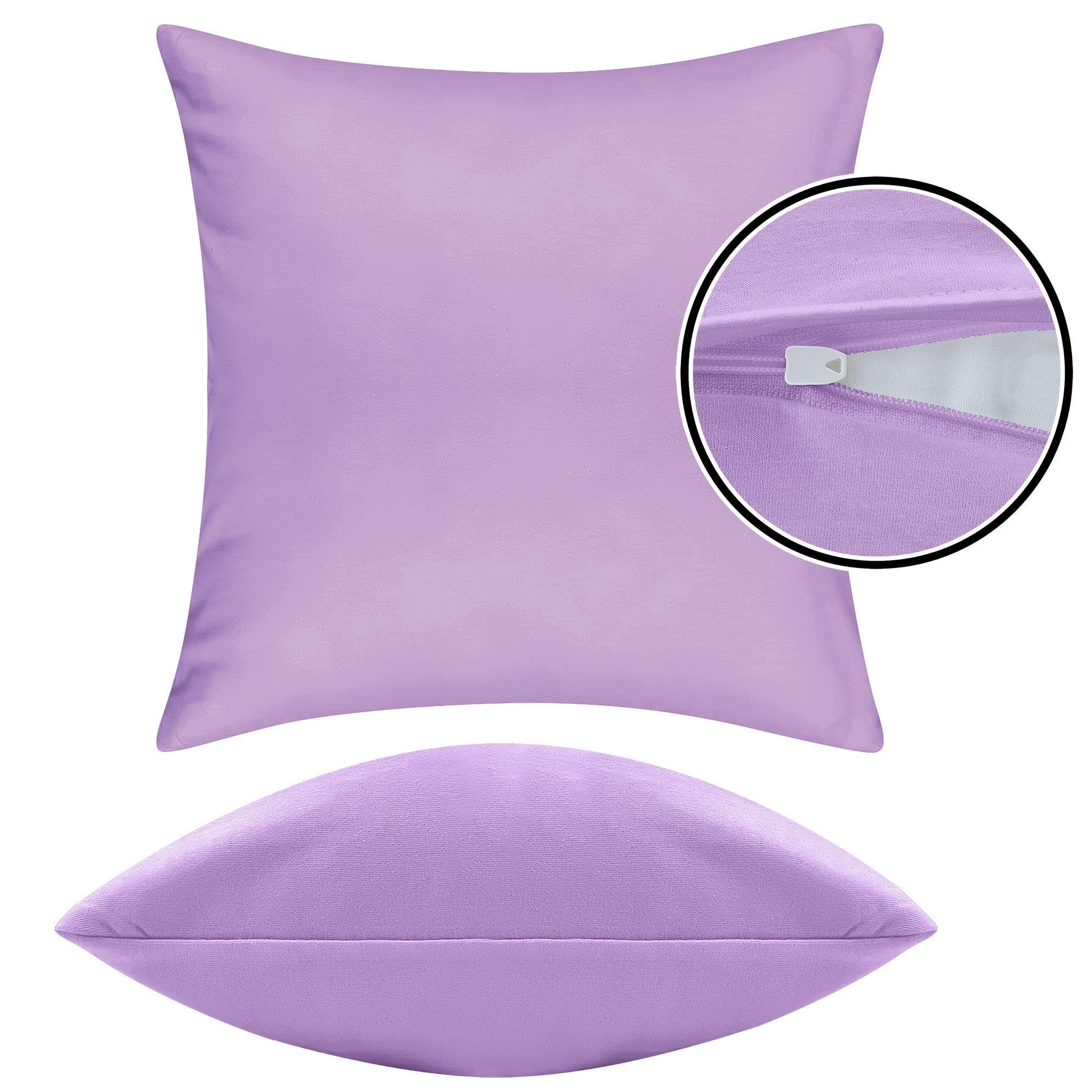 Pataya Kissenbezug 100% Baumwolle, weiche Kopfkissenbezug, Kissenhülle, Kissenbezüge, (2 Stück), Weich und Atmungsaktiv, Jersey, 140 g/m² – Bild 4 von 5