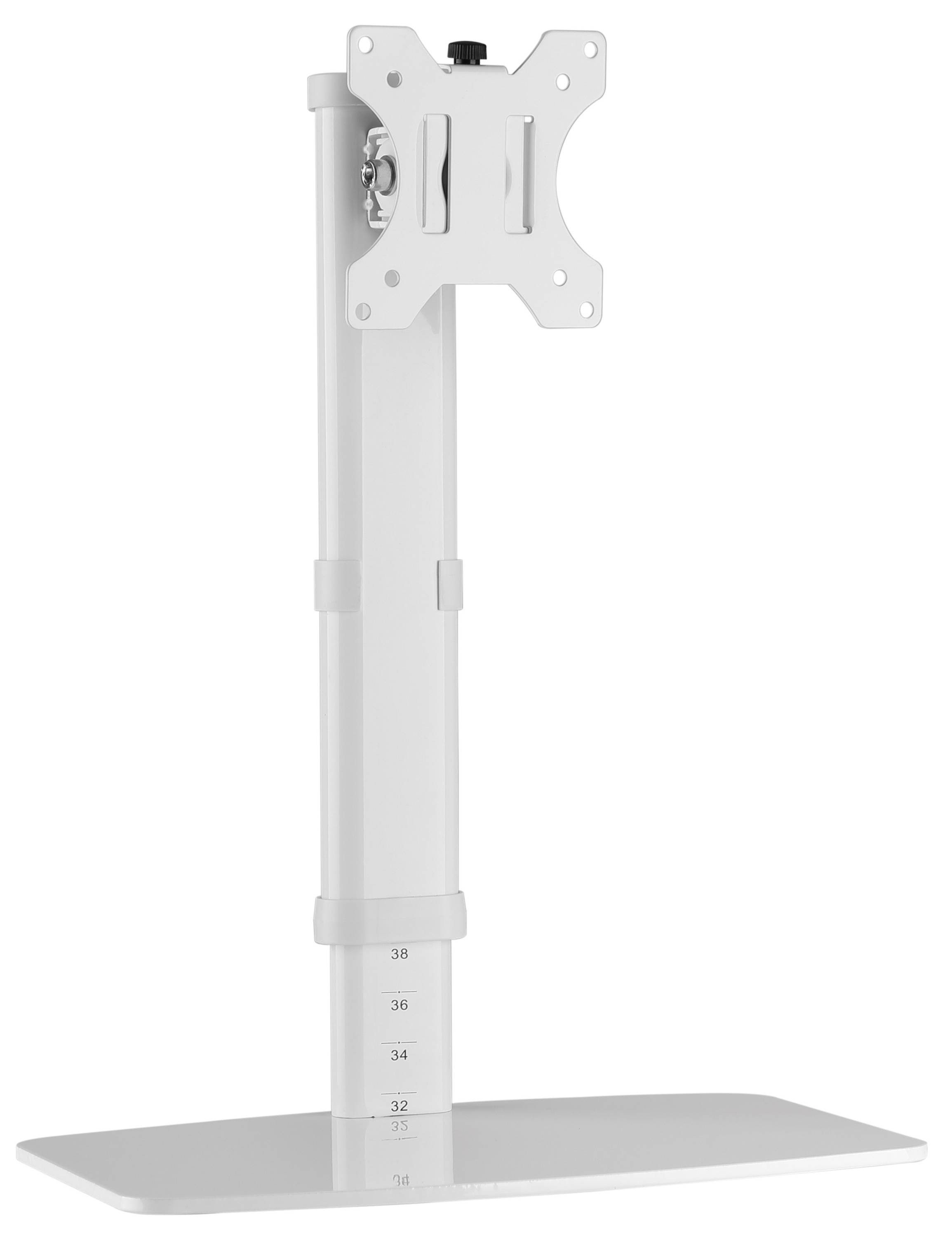 RICOO Monitor-Halterung Monitor Tischstand ausziehbar schwenkbar neigbar mit Pads TS6811, (bis 27 Zoll, VESA 75x75 und 100x100, 1-tlg., 6 kg Belastbarkeit, von 43-68 cm (17"-27) Bildschirm-Diagonale, neigbar +20°/-60°, schwenkbar bis zu 60°, vertikal verstellbar)