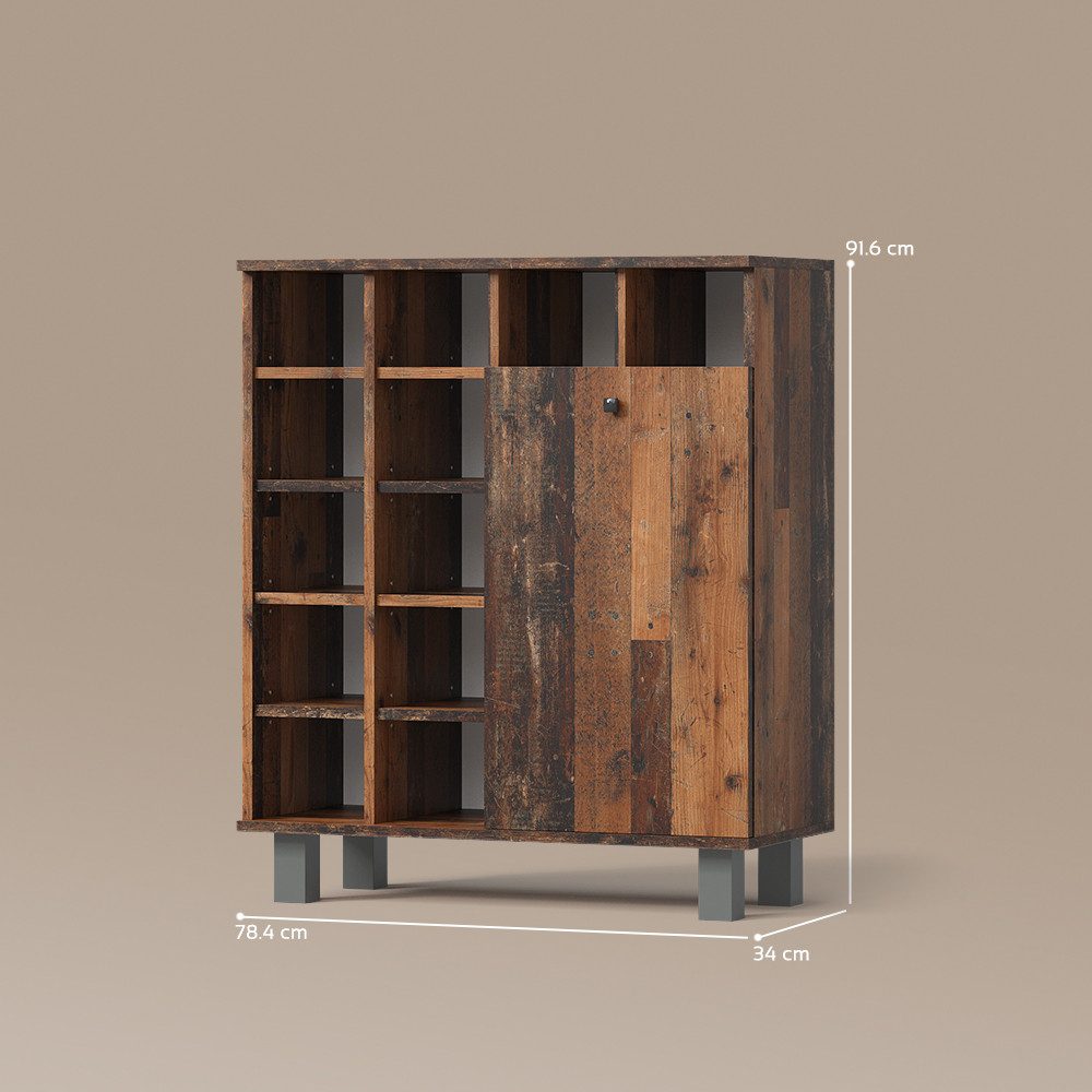 Livinity® Wäscheschrank Fucino, Eiche rustikal, 78.4 x 91.6 cm (1-St)