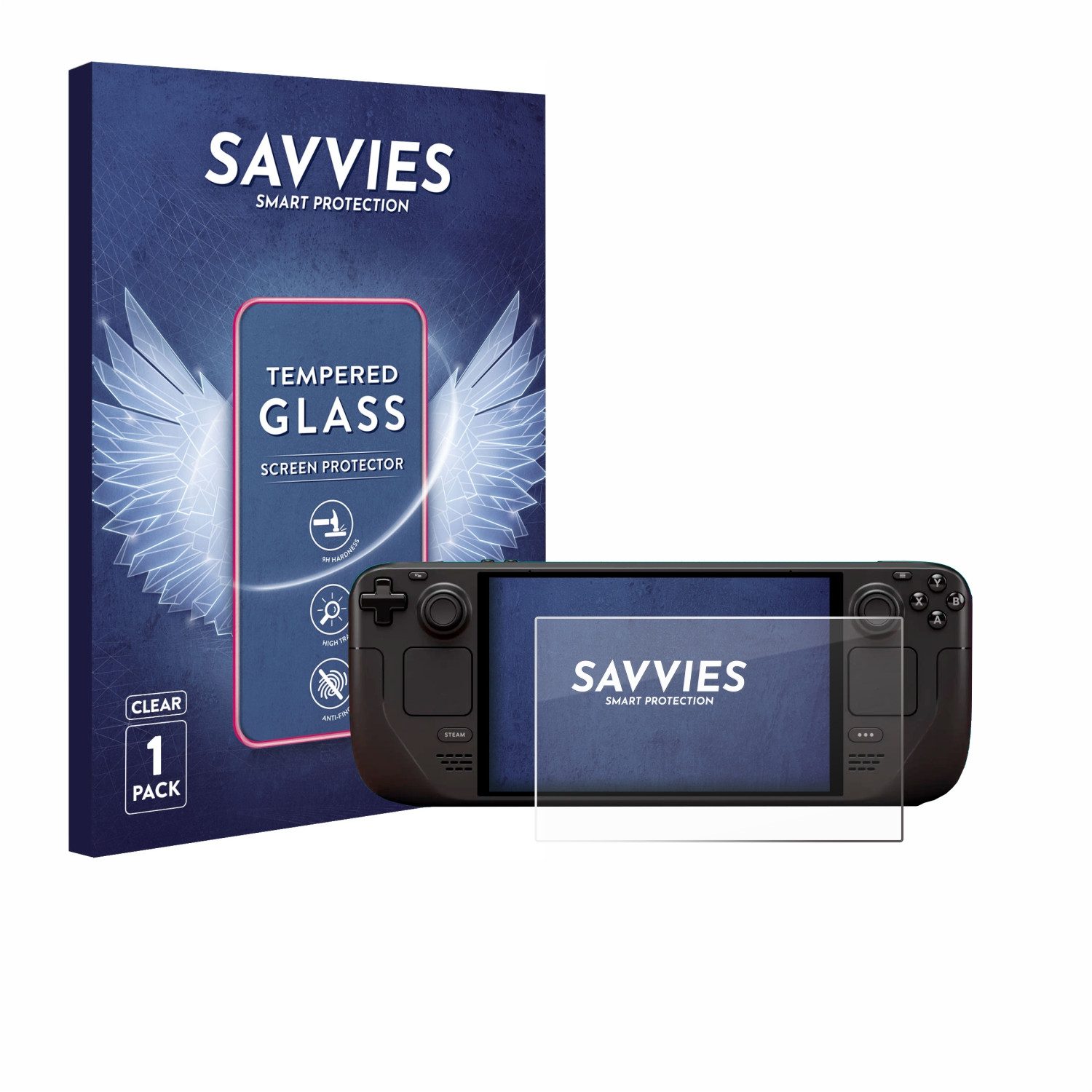 Savvies Displayschutzglas Schutzglas für Valve Steam Deck OLED, Displayschutz 9H Glas Klar Transparent