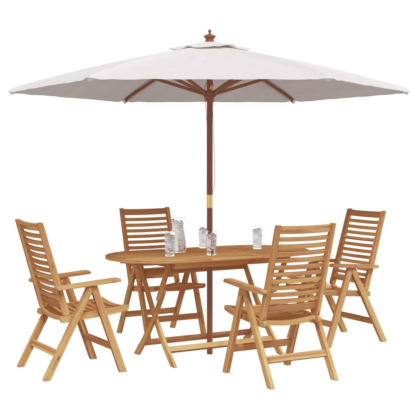 vidaXL Gartenlounge-Set Garten Essgruppe 5 Stk. Braun Massivholz, (5-tlg)