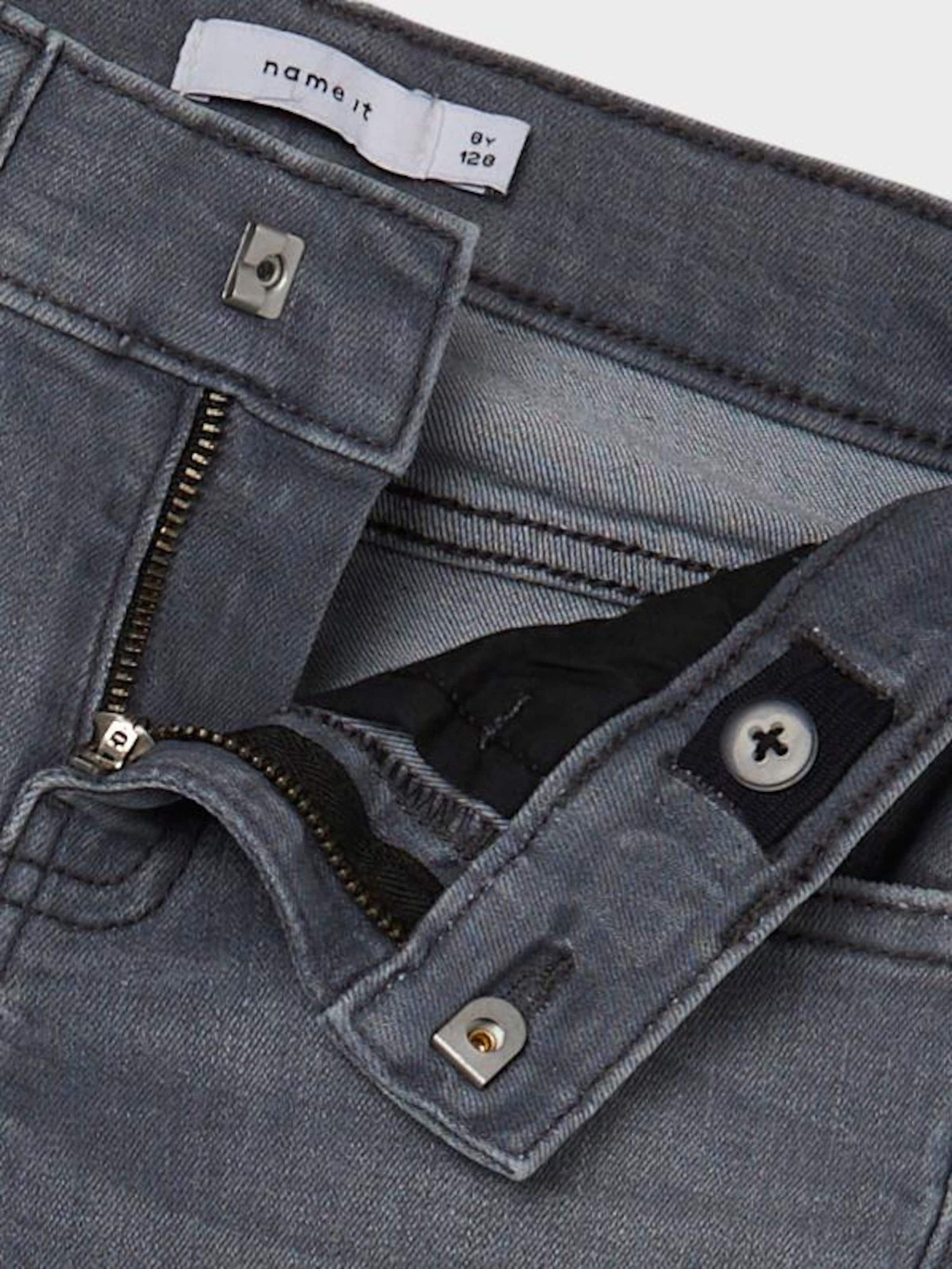 SALLI Grey Weiteres Light Slim-fit-Jeans (1-tlg) It Denim Detail Name