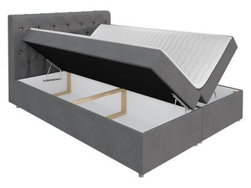 MIRJAN24 Boxspringbett Roma (Hauptmatratze, Matratzen-Topper), mit zwei Bettkästen für die Bettwäsche, 5 Größen