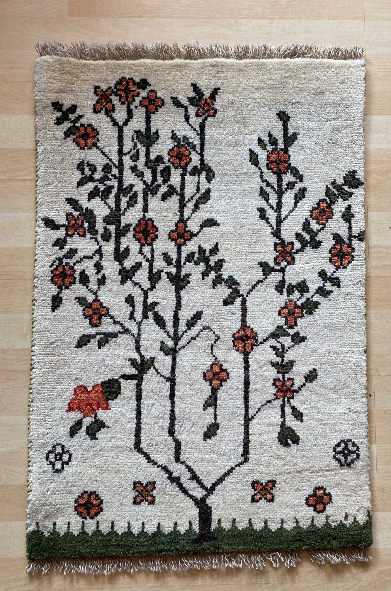 Unikat nur Handgeknüpft Gabbeh Perser Morgenlandbazar, Exemplar 90×60 Einzelstück Orientteppich Bio, 1 flowers Teppich Weltweit