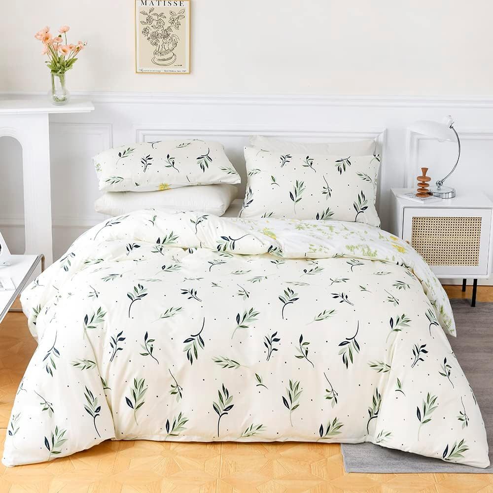 wohnTRAUM24 Bettwäsche Bettwäsche 135x200cm,200x200cm,Blätter Blumen Pflanz günstig online kaufen