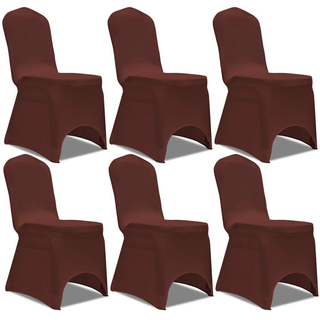 Hussen-Set Stretch Stuhlbezug 6 Stück Braun