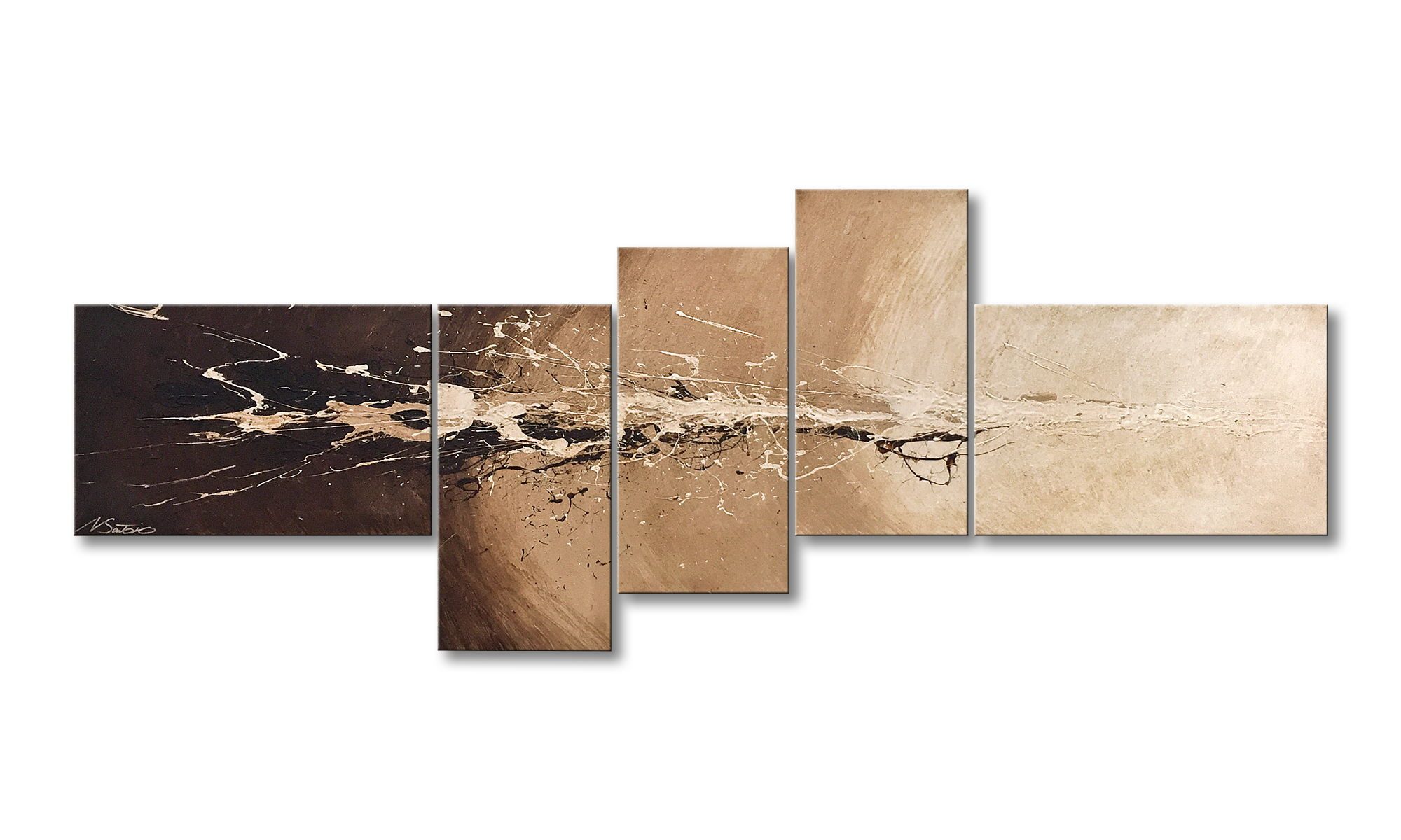 WandbilderXXL XXL-Wandbild Blasted Dusk 210 x 80 cm, Abstraktes Gemälde, handgemaltes Unikat