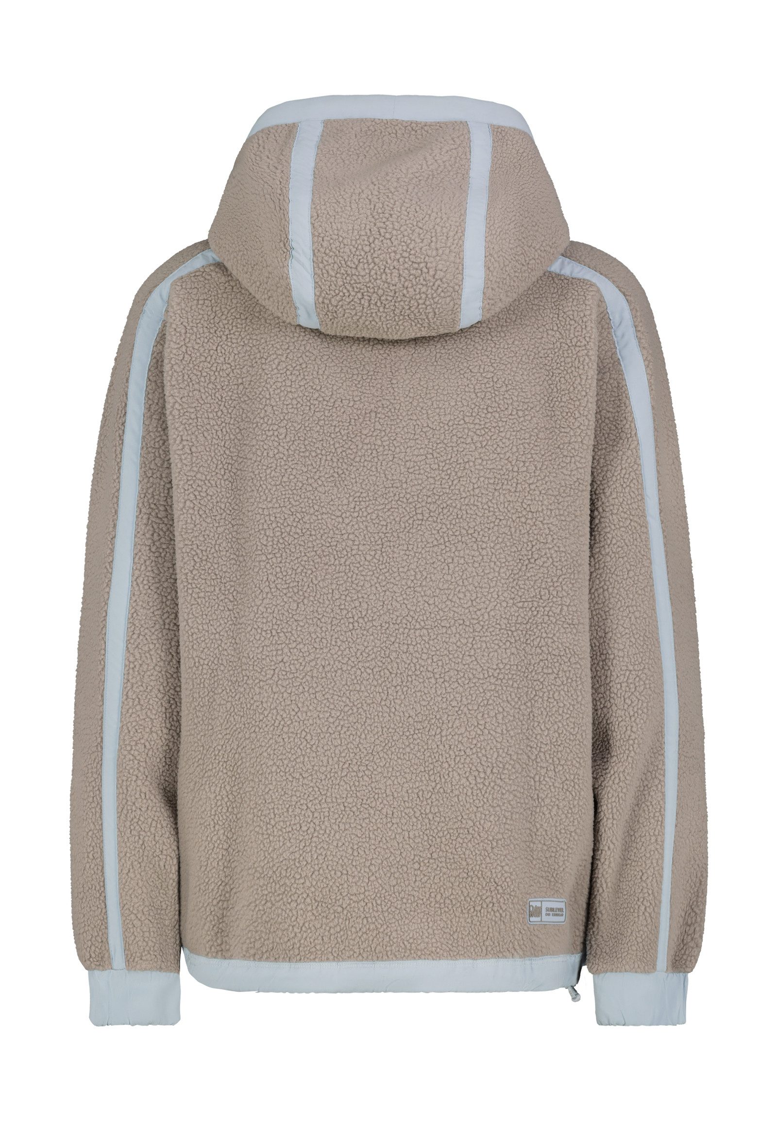 SUBLEVEL Fleecejacke Damen Teddyfleecejacke mit Kontraststreifen günstig online kaufen