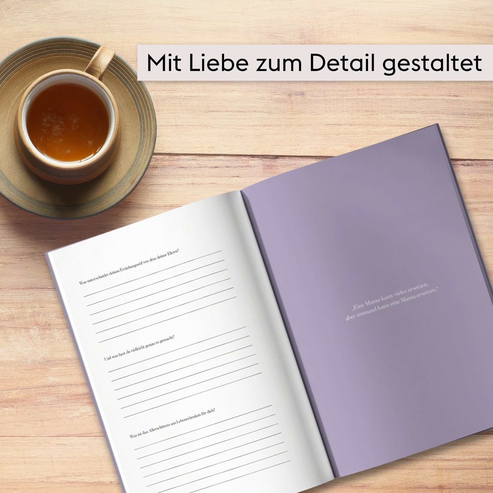 CUPCAKES & KISSES Tagebuch Mama, was kannst du erzählen? Ausfüllbuch I Erinnerungsbuch I Flieder – Bild 3 von 5