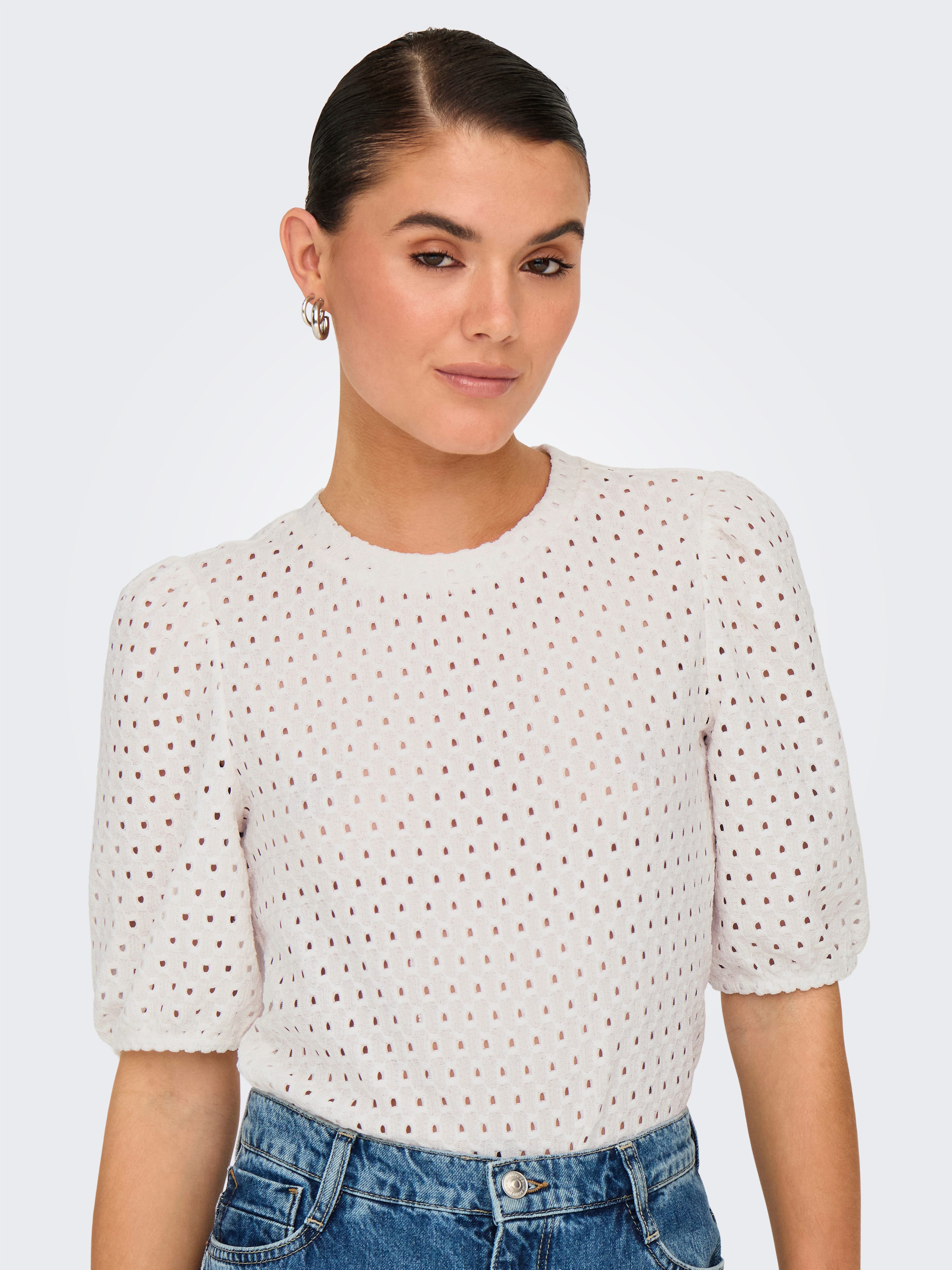 ONLY Kurzarmshirt ONLELISA S/S O-NECK TOP günstig online kaufen