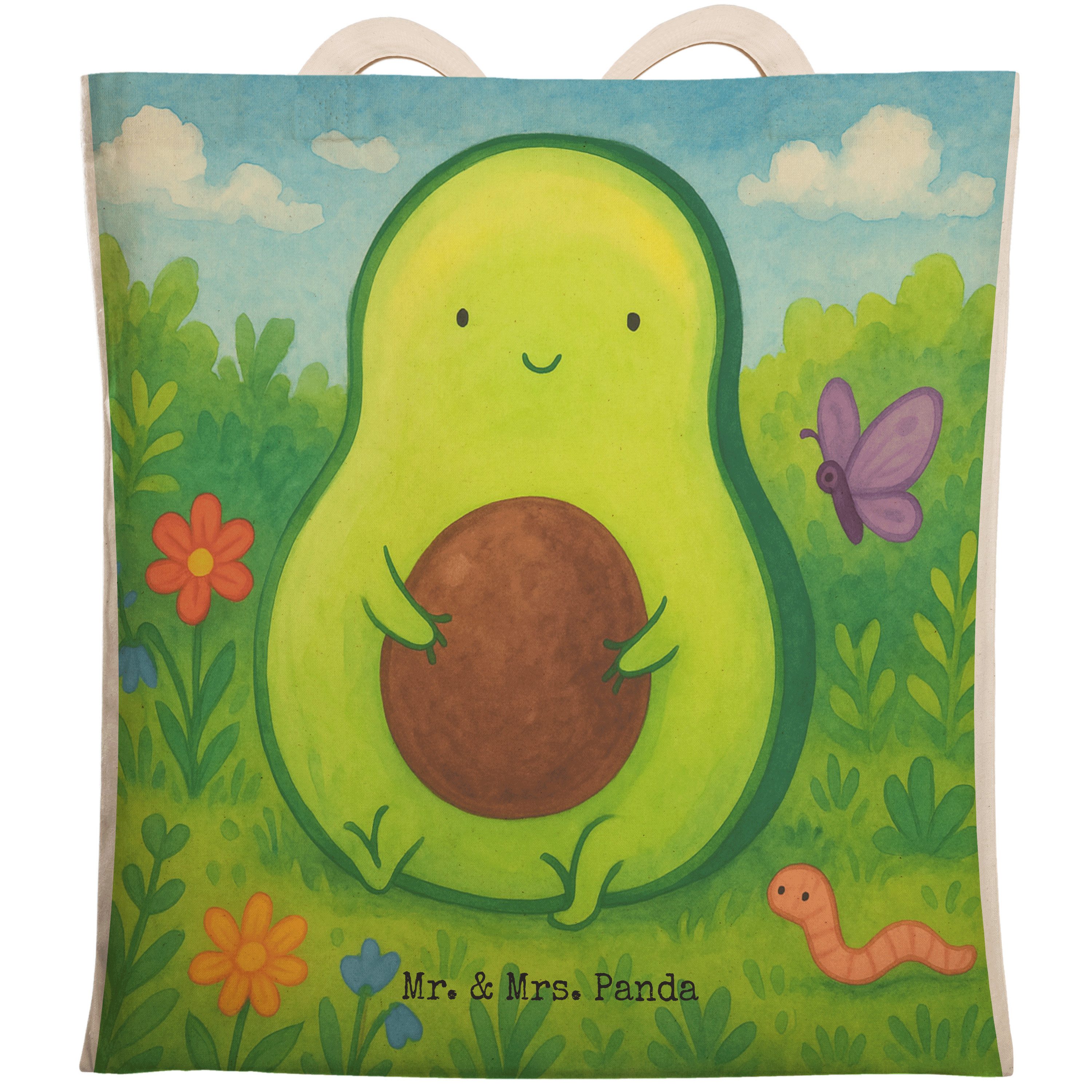 Tragetasche Avocado Kern Design, Beutel, Weiß, shopping bag, Beuteltasche, Traget
