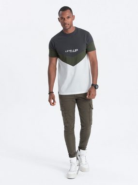 OMBRE T-Shirt T-Shirt mit Logo aus dreifarbiger Baumwolle für Männer