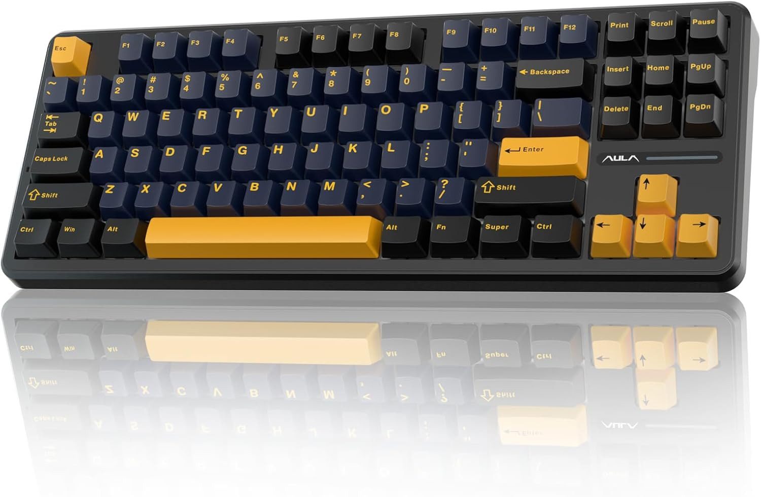 nsihing AULA F87 Mechanische Tastatur 75% QWERTY US BT/2,4GHz/USB Gaming-Tastatur (RGB-Beleuchtung, Hot-Swap, Makrofunktion, 3-Modi-Verbindung)