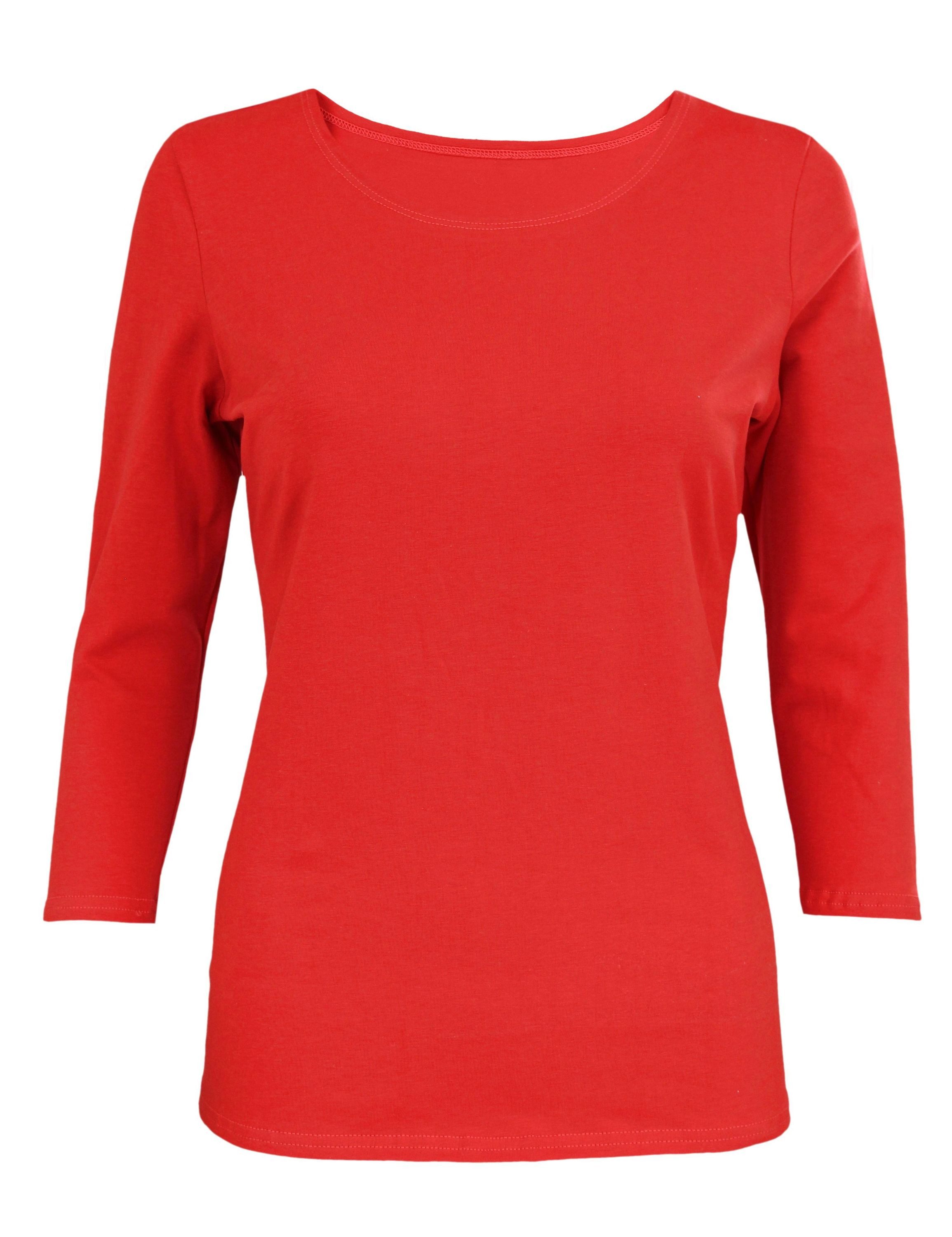 Longshirt Alkato Damen Shirt 3/4 Arm mit Rundhals