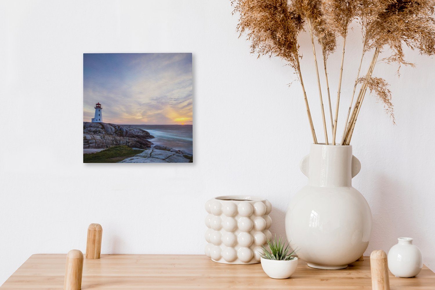 - St), Leinwandbild - Leuchtturm Stein, OneMillionCanvasses® Bilder Wohnzimmer Schlafzimmer Meer Leinwand (1 für