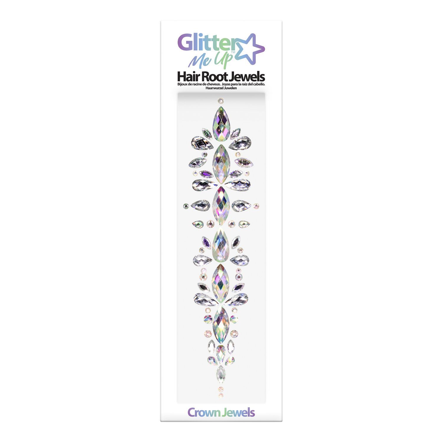 PaintGlow Strass-Tattoo Hair Jewels 'Crown' - Selbstklebende Glitzersteine