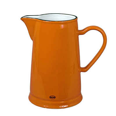 Capventure Kanne Kurg Kanne Wasserkrug Vase Pitcher Keramik 1,6l Retro Cabanaz orange