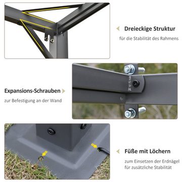 Outsunny Pavillon Sonnenmarkise mit klappbarem Seitendach UV-Schutz, mit 4 Seitenteilen, (Gartenpavillon, Pavillon), für Garten, Balkon, Cremeweiß