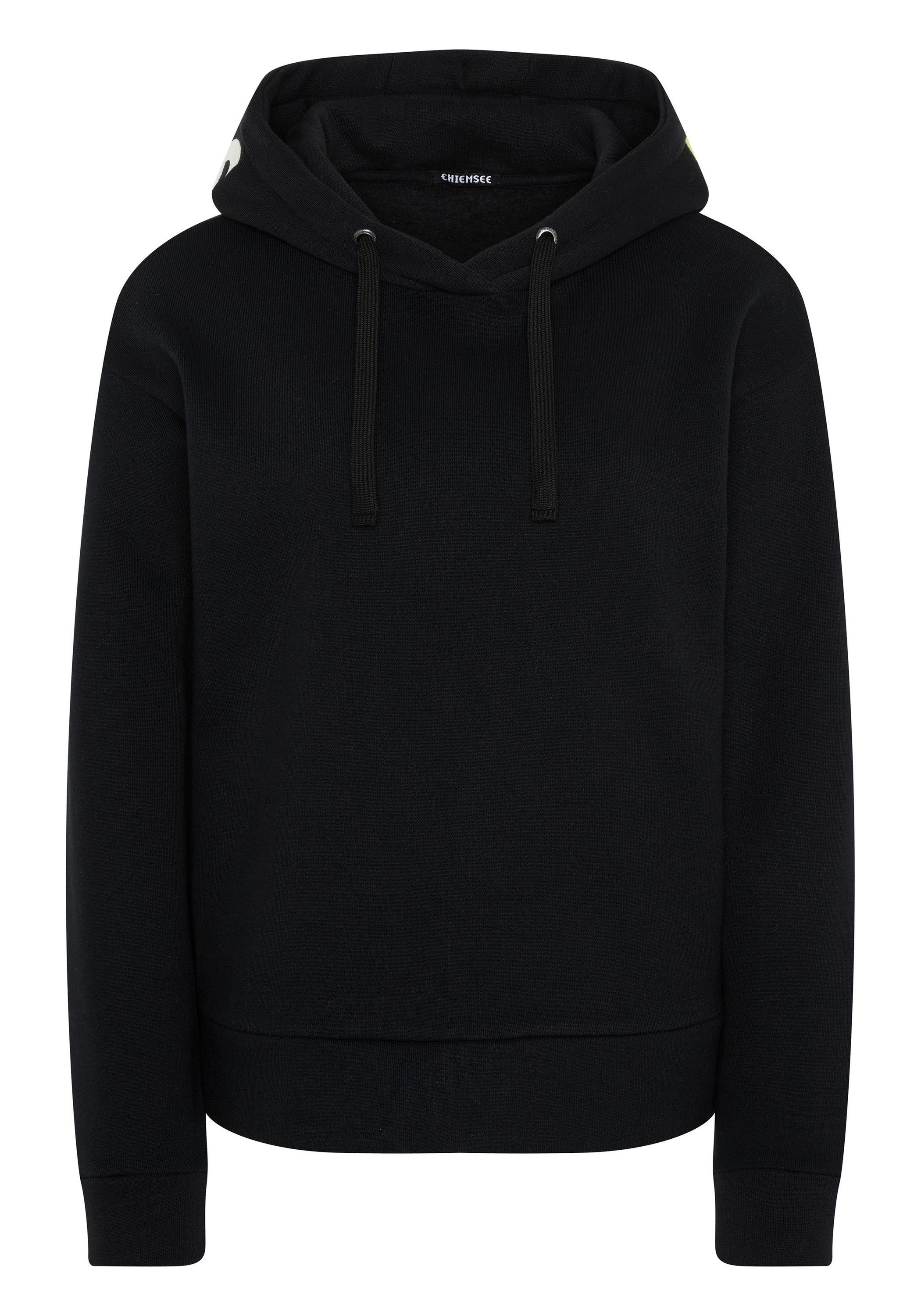 1 Kapuzensweatjacke Chiemsee Hoodie mit Label-Kapuze Comfort-Fit in schwarz O-Shape