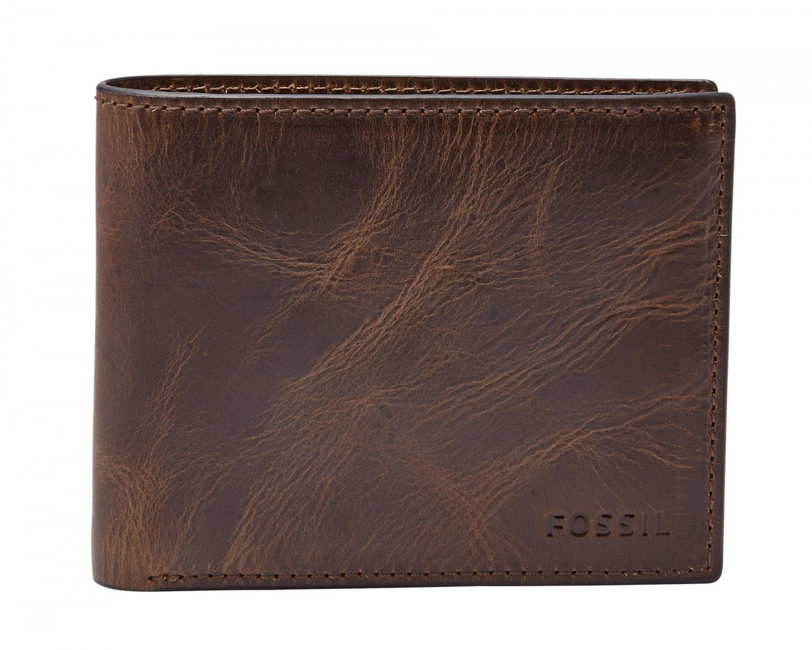 Fossil Geldbörse Bifold With Flip ID, aus echtem Rindsleder mit RFID-Blocker Schutz
