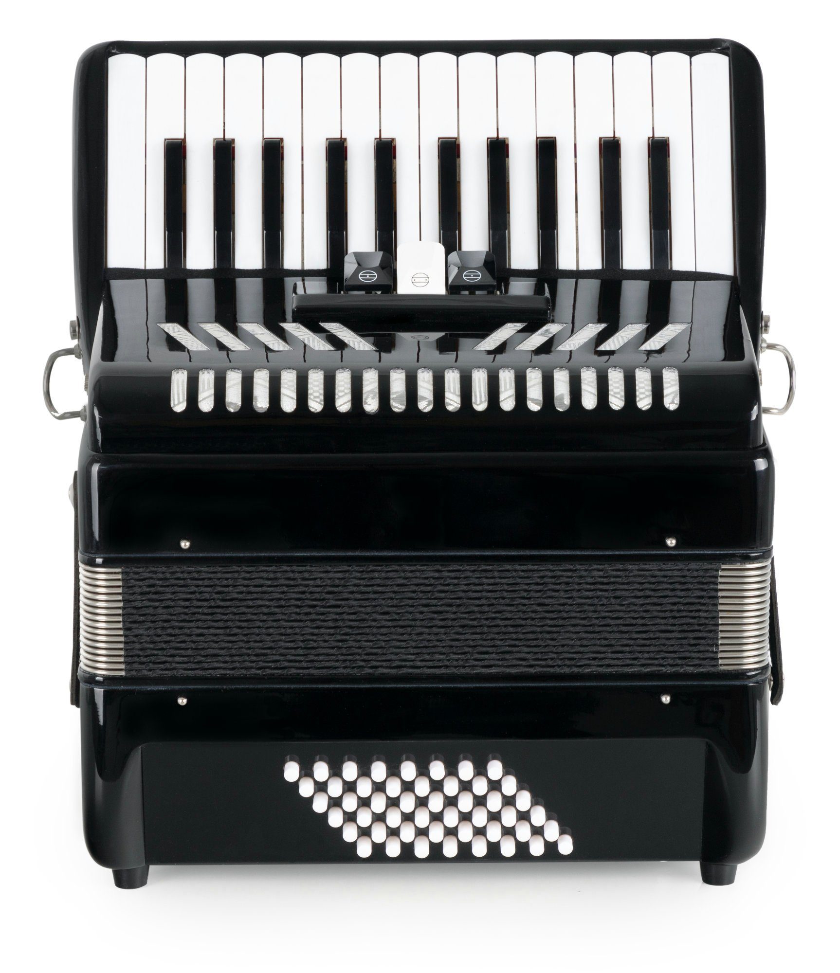Classic Cantabile Knopf-Akkordeon "Secondo V" - 48 Bass Tastenakkordeon - 2-chörig - 26 Diskanttasten (Kompakt-Set, Inkl. Tasche und Tragegurte), mit Riemen & R – Bild 3 von 5