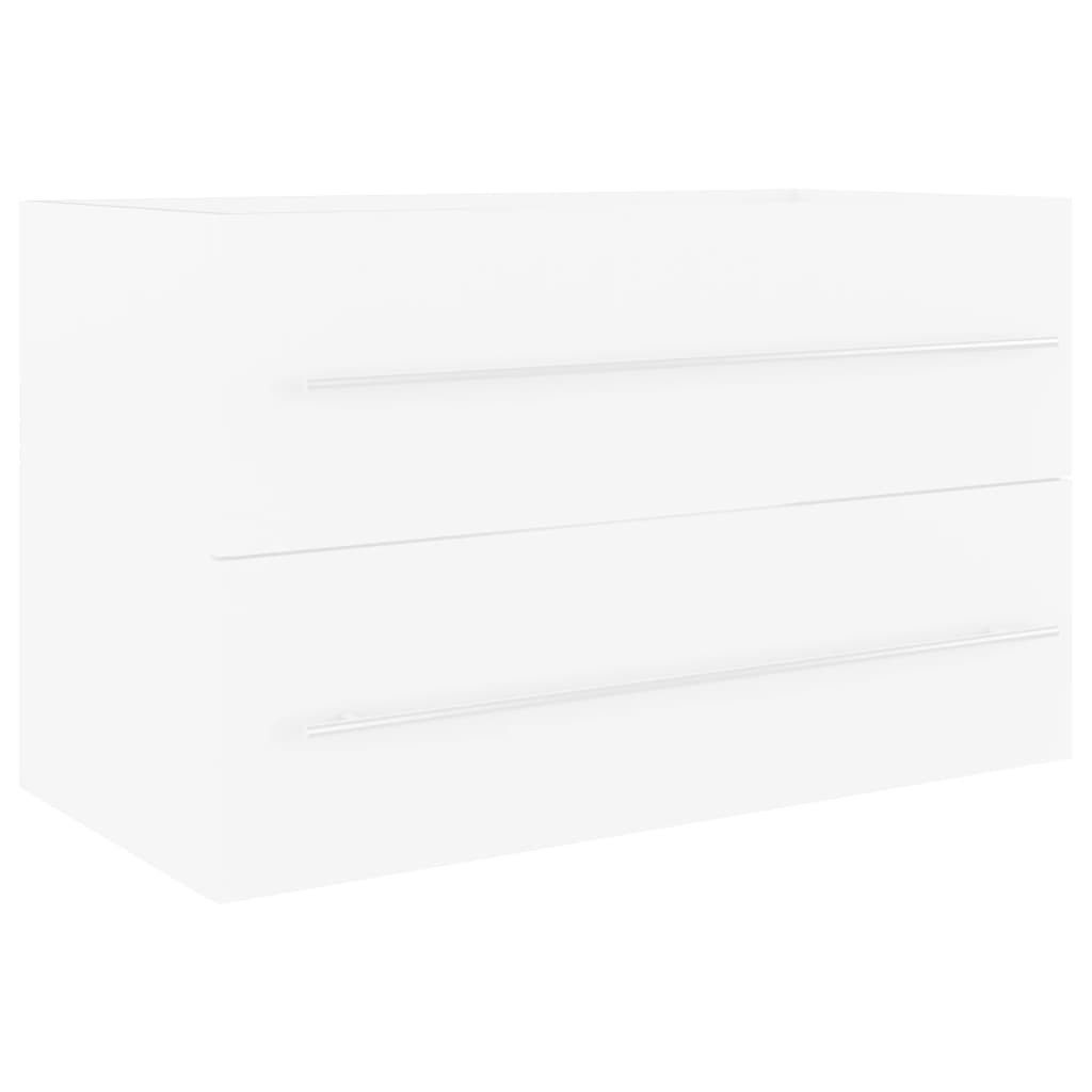 vidaXL Badezimmer-Set Waschbeckenunterschrank Weiß 80x38,5x48 cm günstig online kaufen