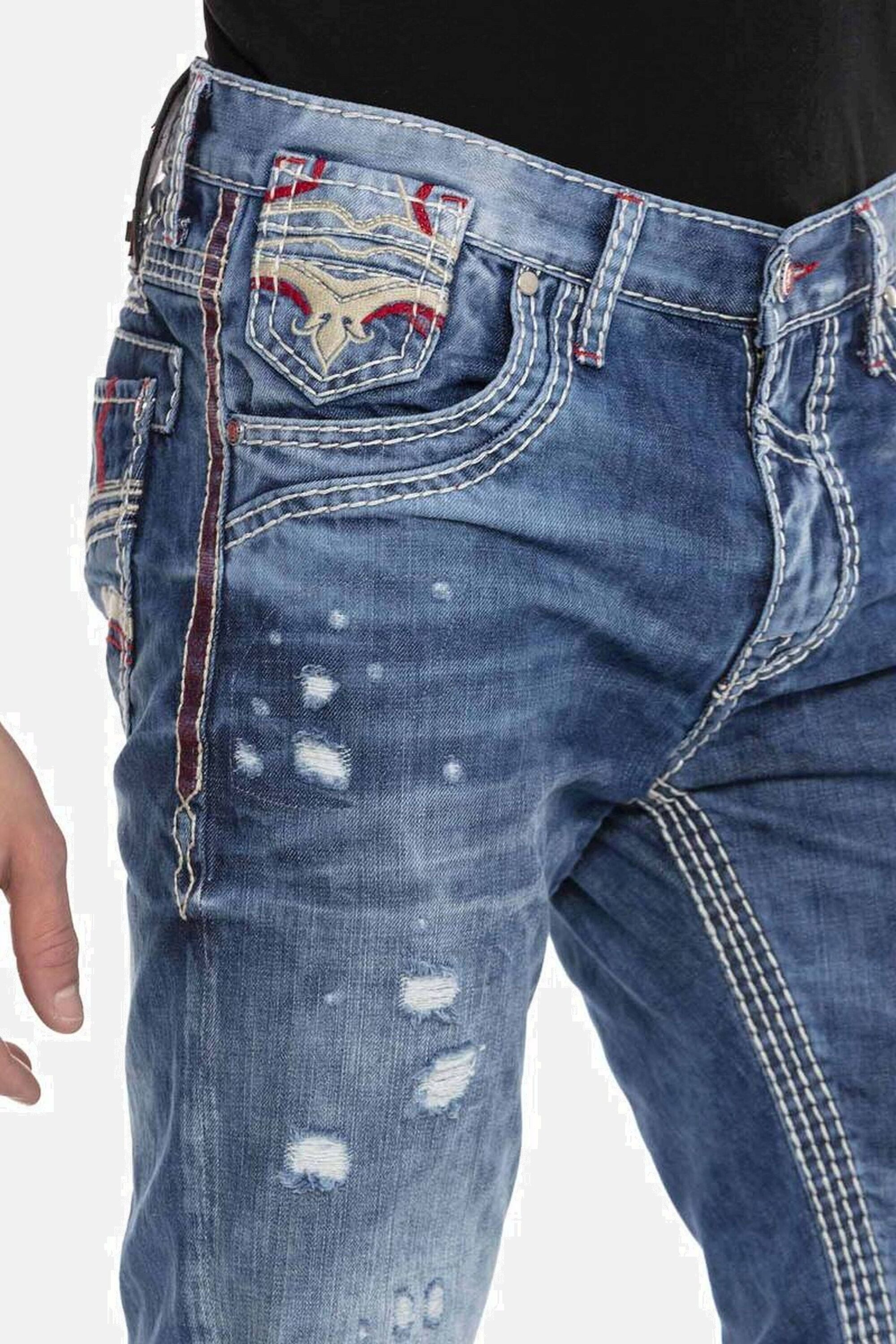 Cipo & Baxx 5-Pocket-Jeans Jeans bequeme Jeans im lässigen Destroyed-Look, CD651