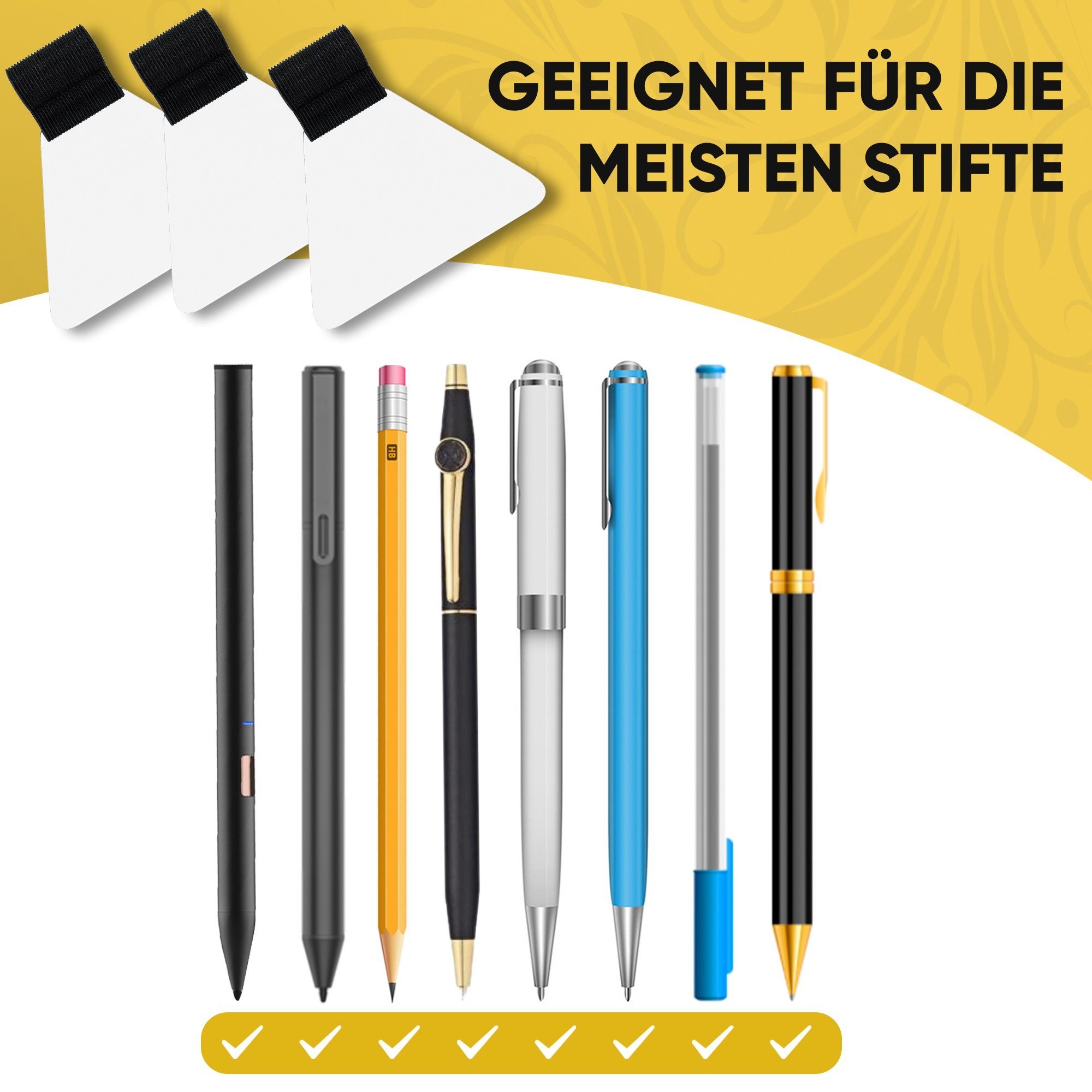 Pen-Loop alle Stiftarten Stifthalter, Notizbuch für Stiftehalter, LifeDesign Bücher & selbstklebend 9er Set,