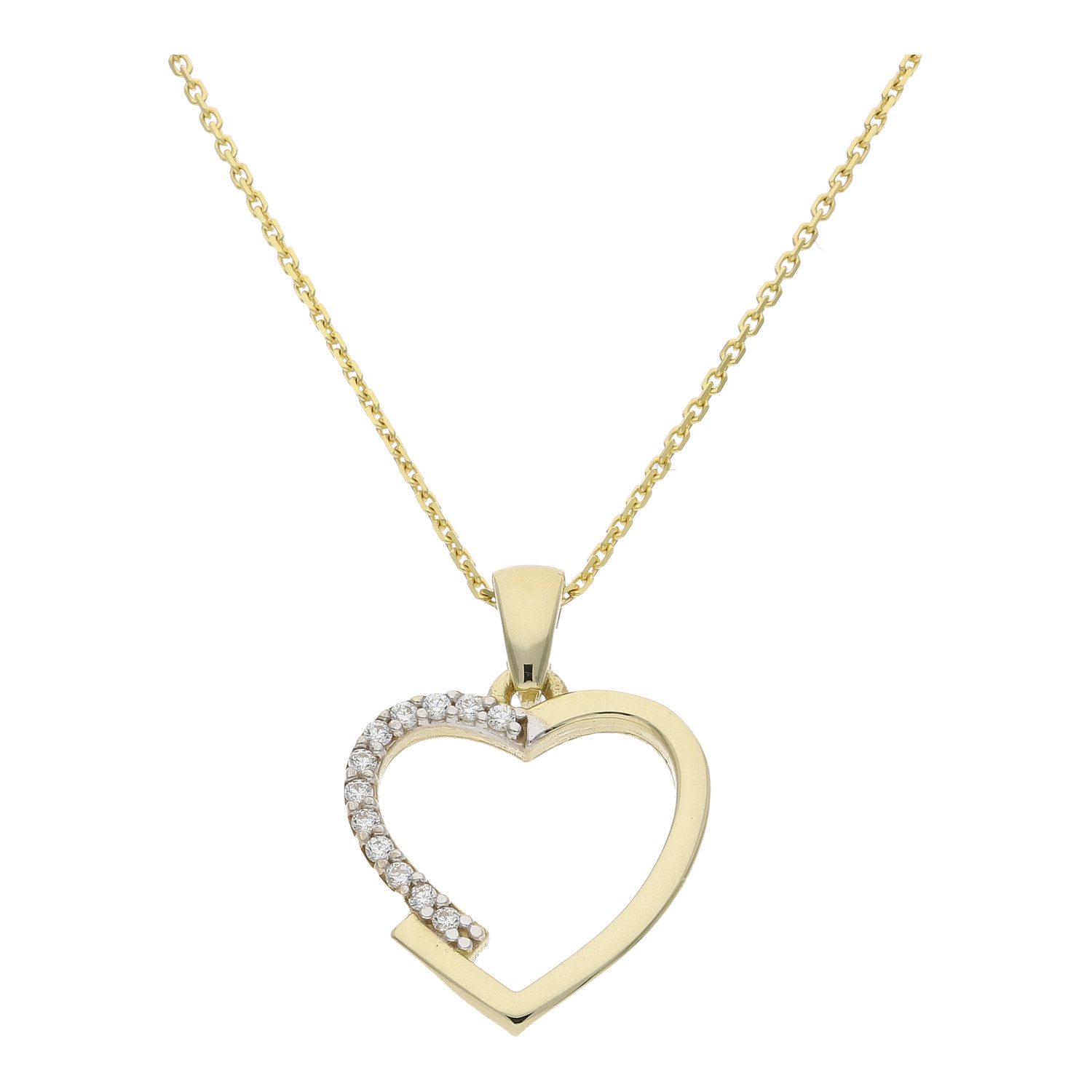 JuwelmaLux Herzanhänger Gelbgold 375/000 Anhänger Damen Herz Zirkonia 9 Karat JL45-02-0125 (1-tlg)