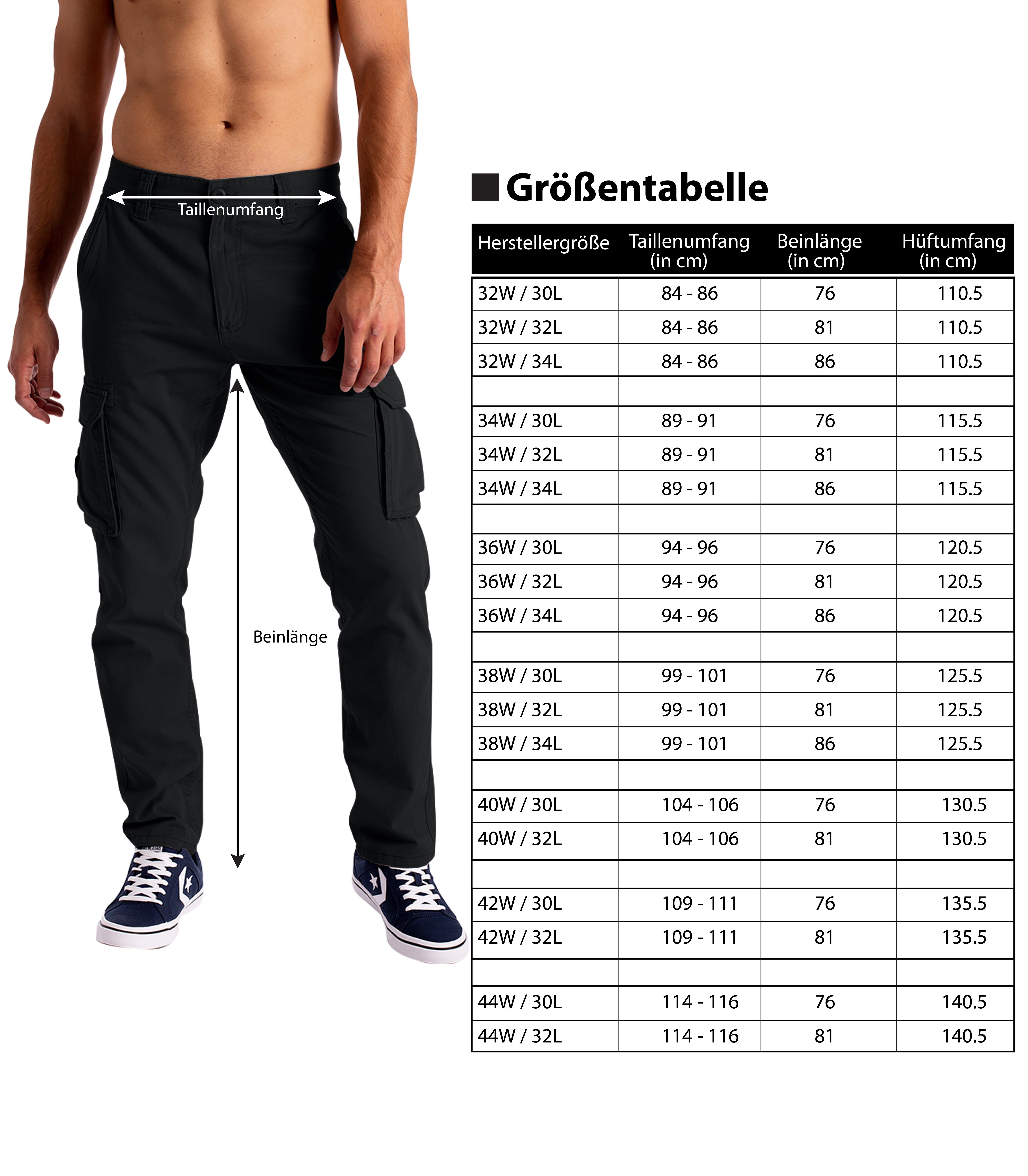 BlauerHafen Cargohose Lässige, lockere Arbeitshose mit 6 Taschen für Herren günstig online kaufen