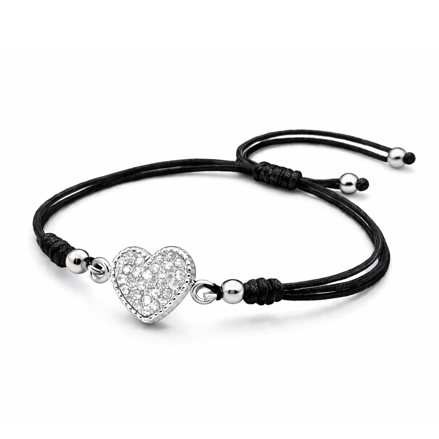 Impala Armband Corazon Herz Armband 925 Silber mit Kristallen, verstellbar, Zieharmband, mit Preciosa-Kristallsteinen