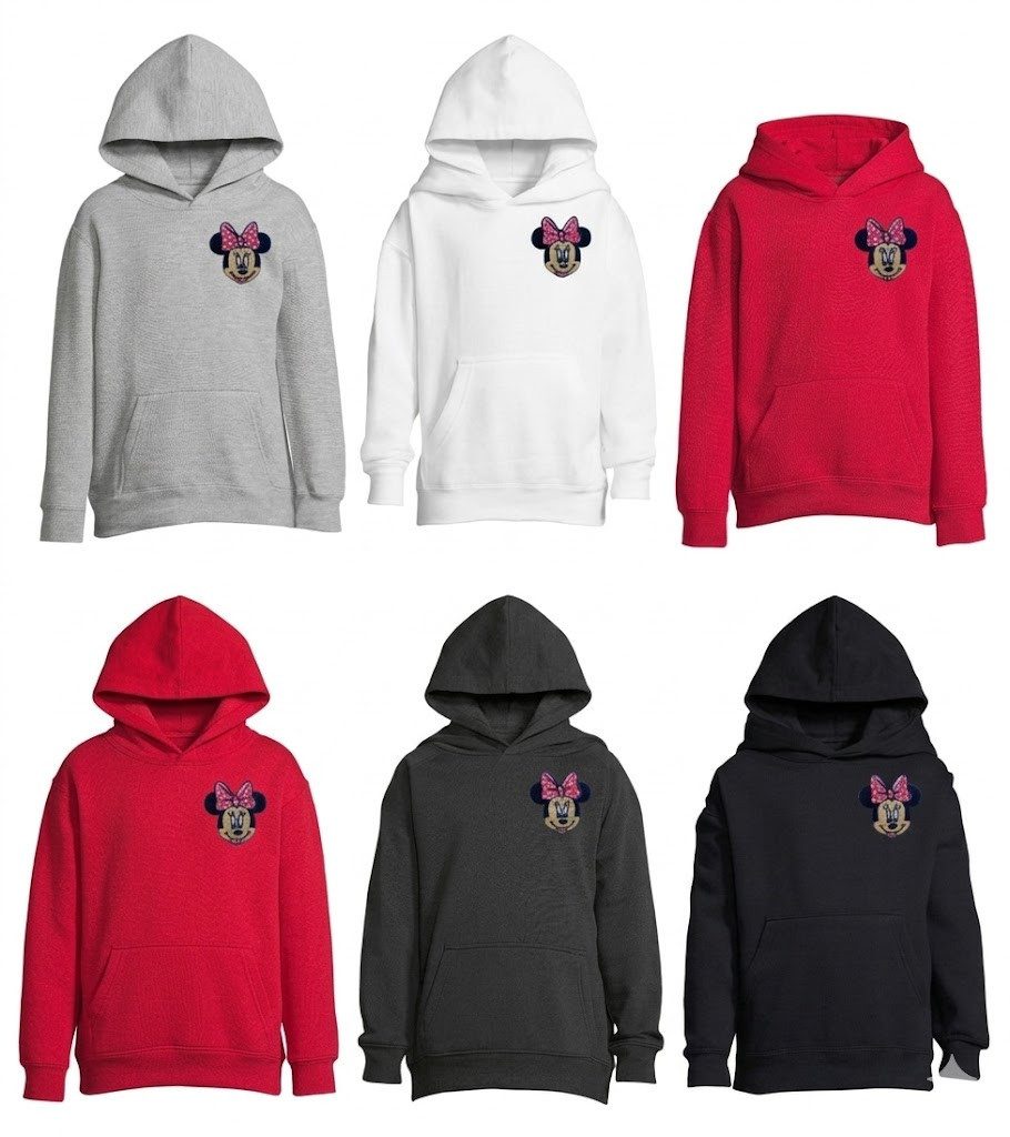 Blondie & Brownie Hoodie Minnie Mouse Hoodie Kinder Disney Patch Kapuzenpulli Sweatshirt (Einteilig) Minnie Mouse Patch Kinder Kapuzenpullover