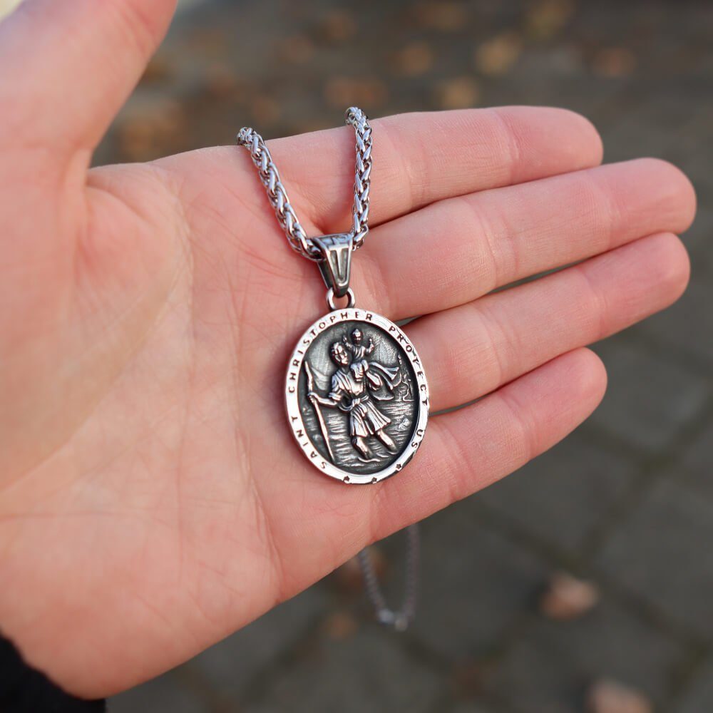 DALMARO Edelstahlkette Lederkette Edelstahl 316 SAINT günstig online kaufen
