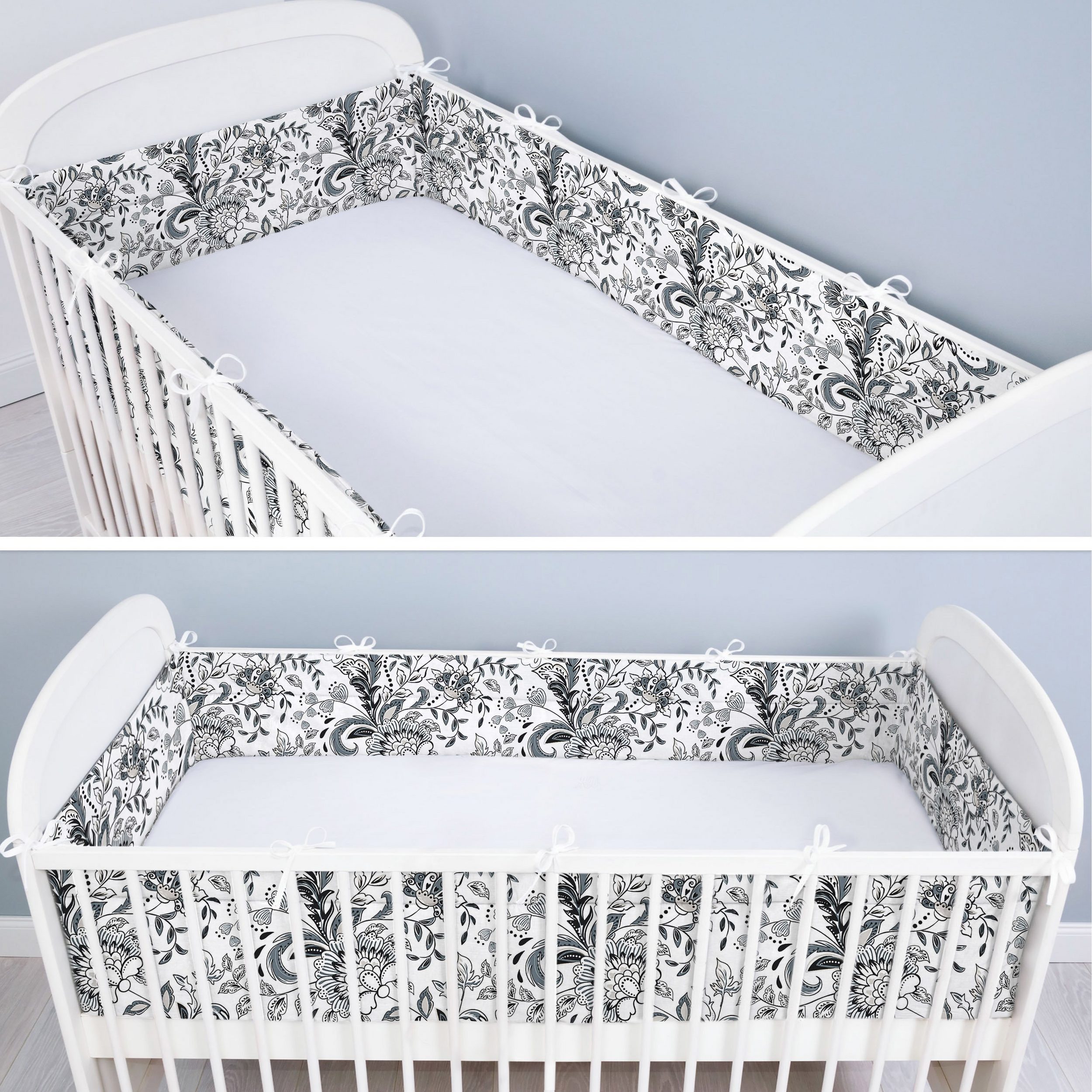 Amilian Bettnestchen Bettumrandung (Made in EU) 420x30 cm - für Babybett 140x70 cm geeignet, (140 x 70 cm geeignet (rundherum) mit Kantenschutz, Nestchen), Umrandungen