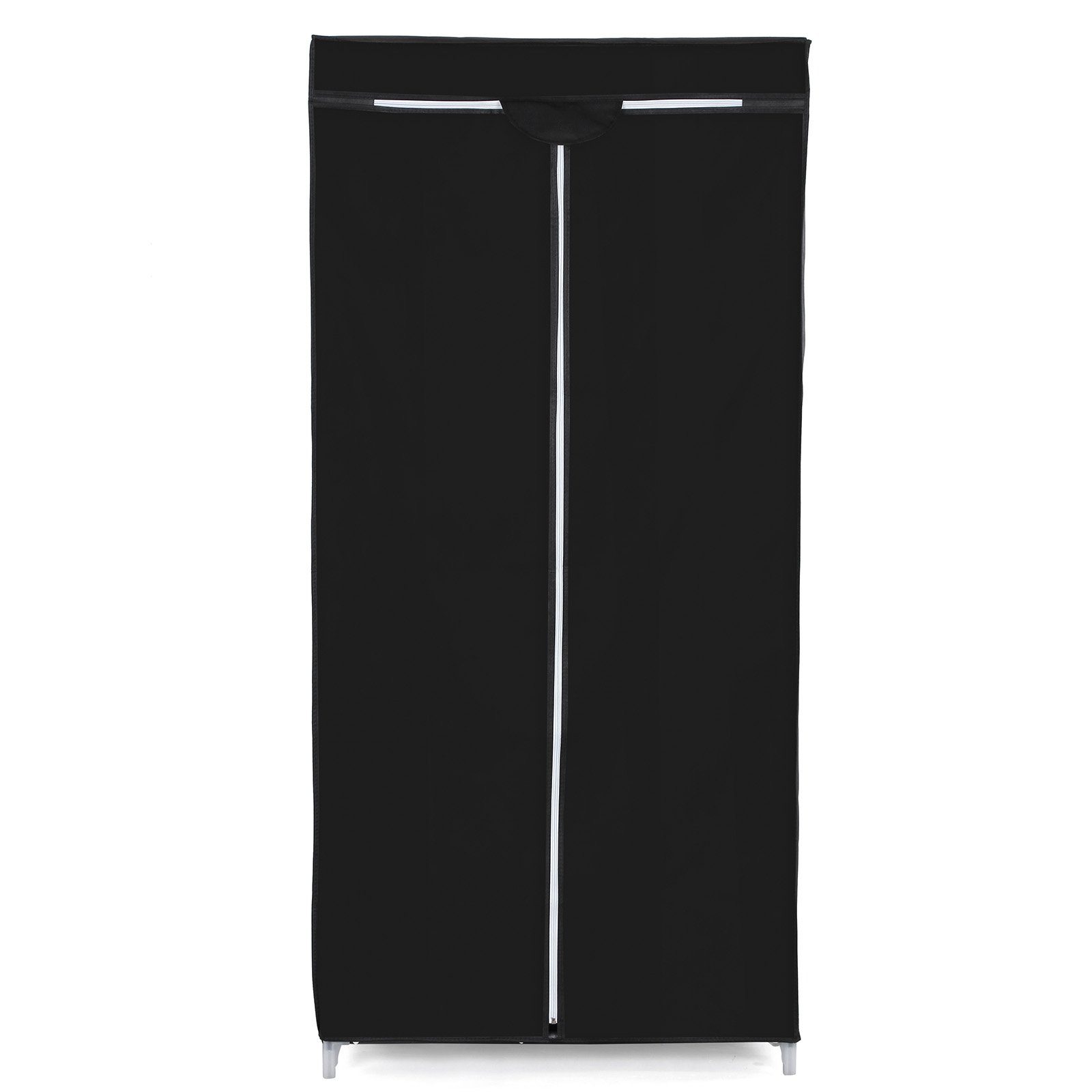 SONGMICS Kleiderschrank Stoffschrank, schwarz 45 mit cm 160 x 75 x Kleiderstange